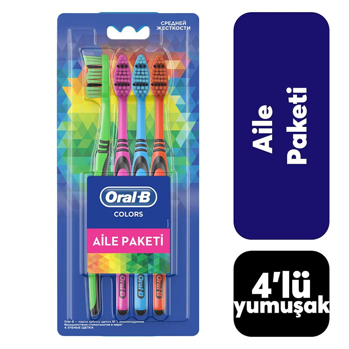  Oral-B Diş Fırçası Aile Paketi 4'lü Colors