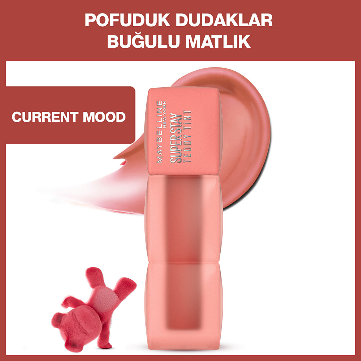 Maybelline New York Super Stay Teddy Tint Uzun Süre Kalıcı Likit Mat Tint 10 Current Mood