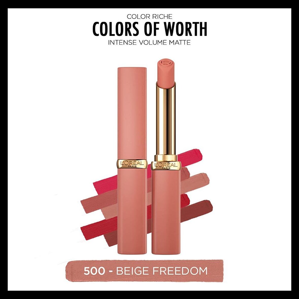 L'Oréal Paris Colors of Worth Color Riche Intense Volume Matte Ruj - 500 Beige Freedom