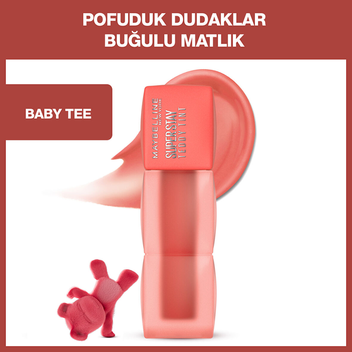 Maybelline New York Super Stay Teddy Tint Uzun Süre Kalıcı Likit Mat Tint 25 Baby Tee