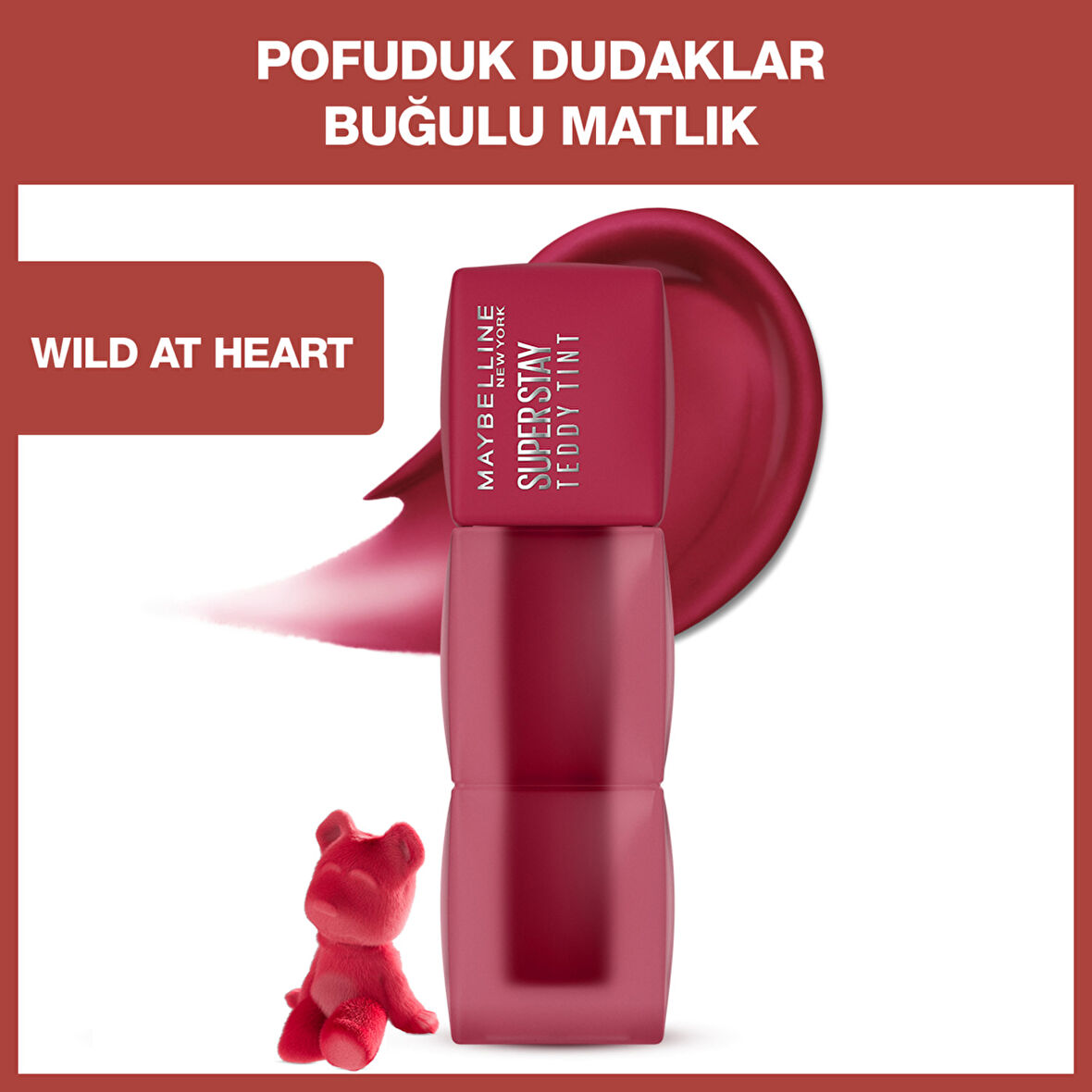 Maybelline New York Super Stay Teddy Tint Uzun Süre Kalıcı Likit Mat Tint 50 Wild at Heart