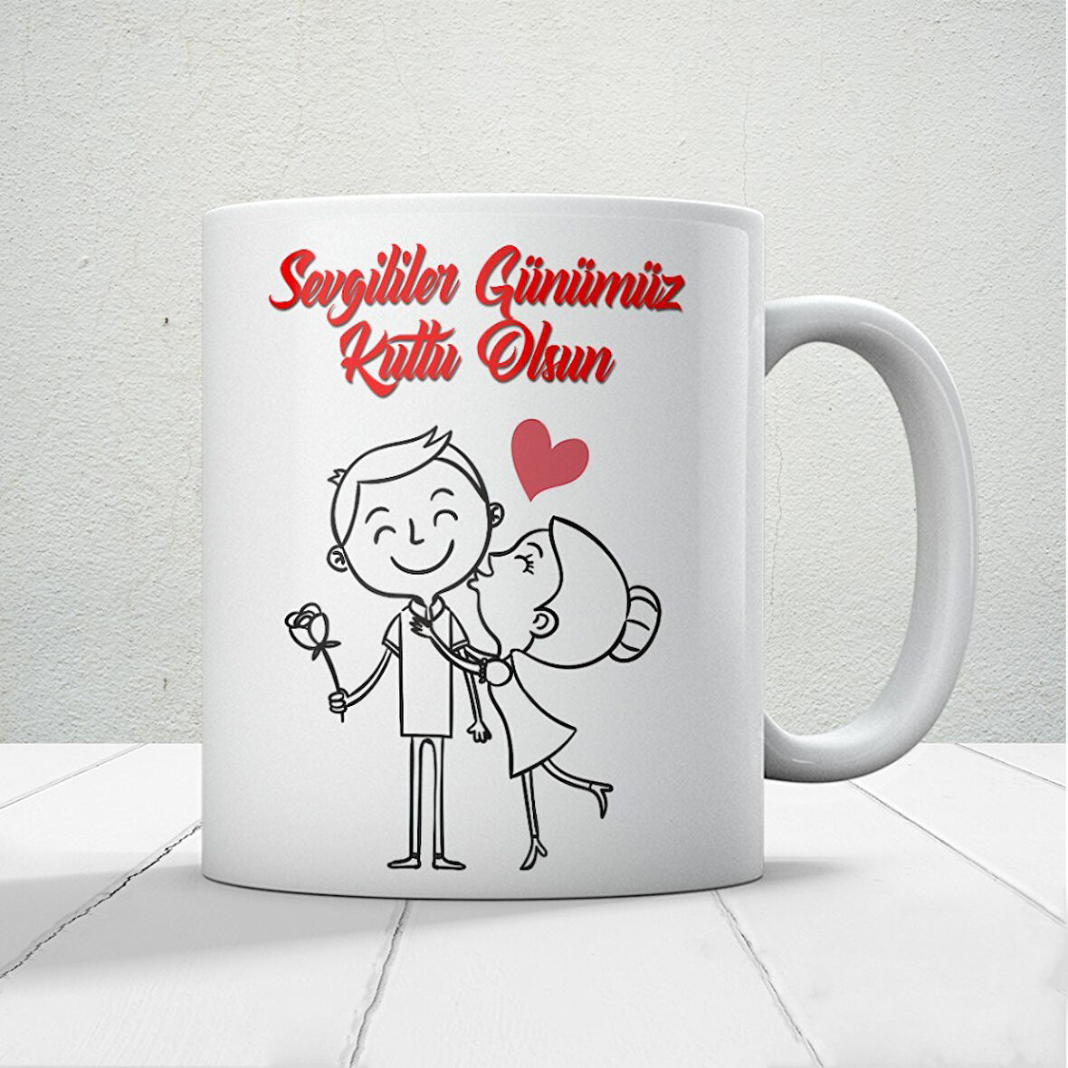 Sevgililer Günümüz Kutlu Olsun Baskılı Kupa Bardak Mod17