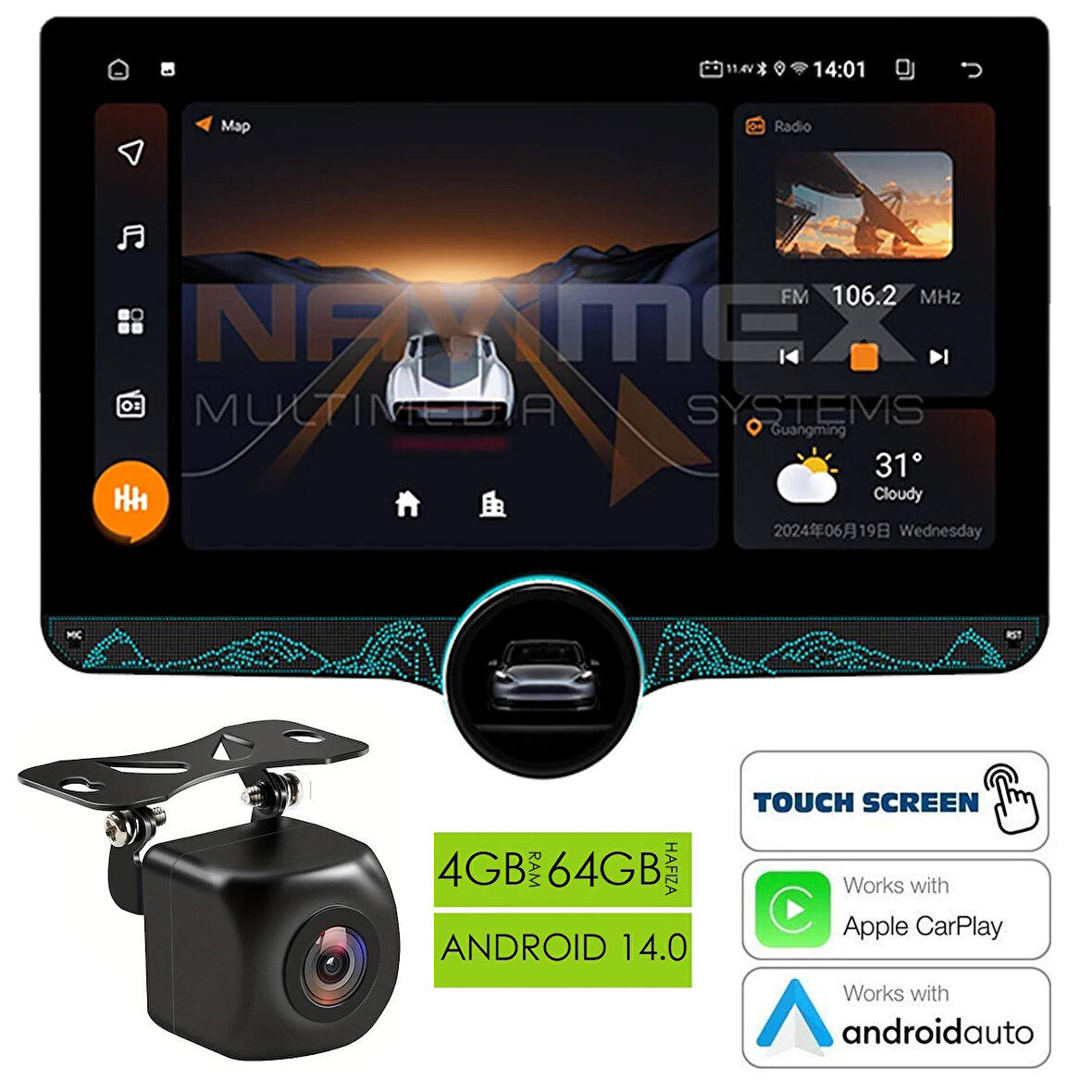 Navimex Diamond BY-3310 Tablet Multimedya Android 11.8 İnç 4+64GB 2K