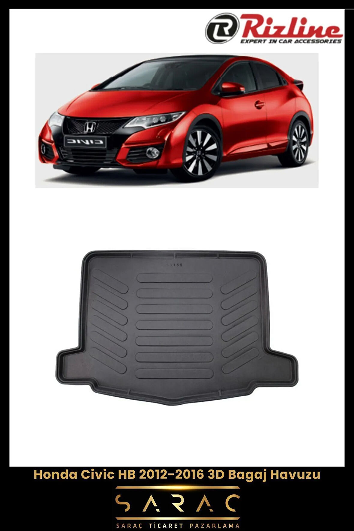 Rizline Honda Civic HB 2015 Model 3D Bagaj Havuzu