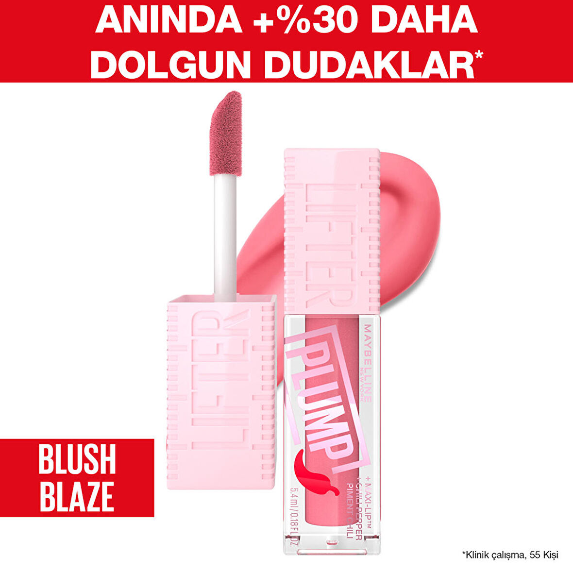 Maybelline New York Lifter Plump Dudak Parlatıcısı - 001 Blush Blaze