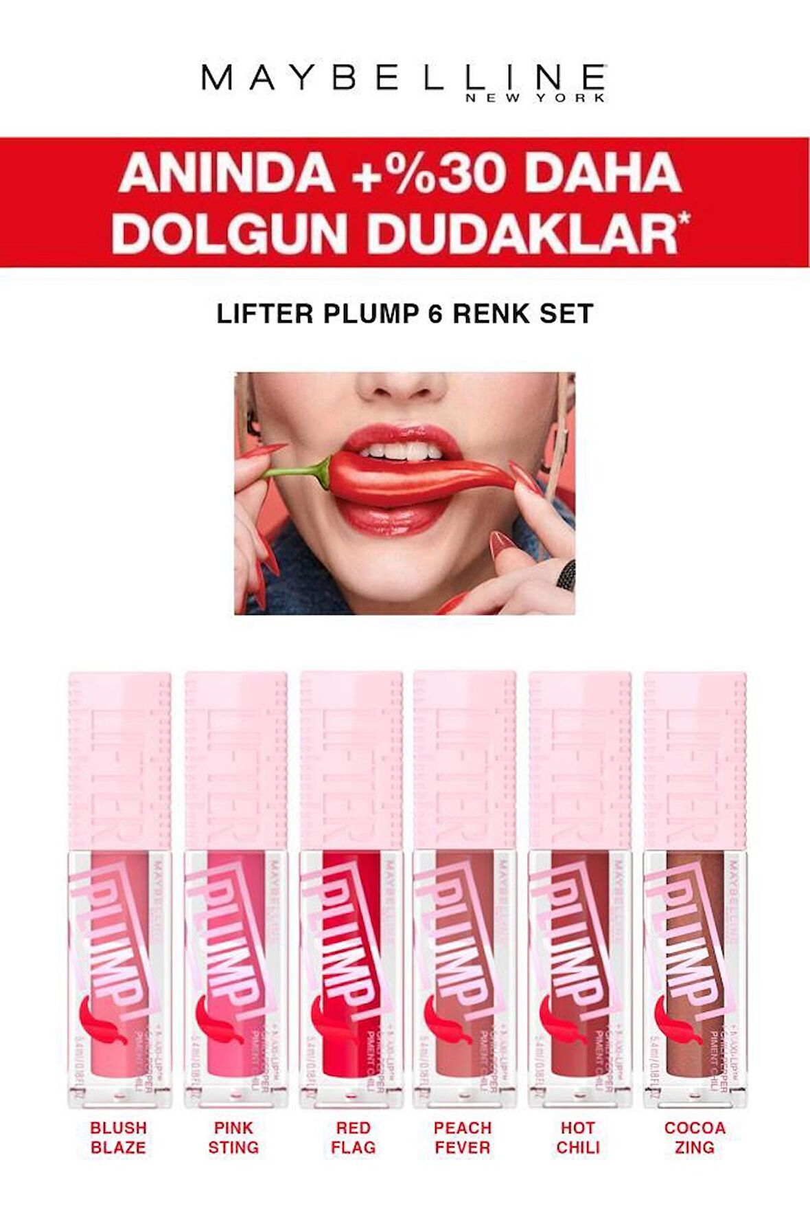 Lifter Plump Dudak Parlatıcısı Anında Dolgun Dudaklar Seti