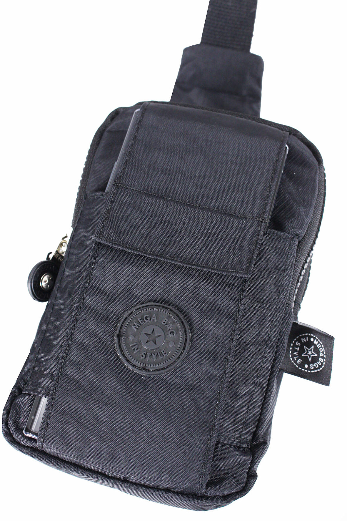 M 229 Mega Bag Krinkıl Kumaş Unisex Küçük Omuz, Göğüs Askılı Çanta, Telefonluk