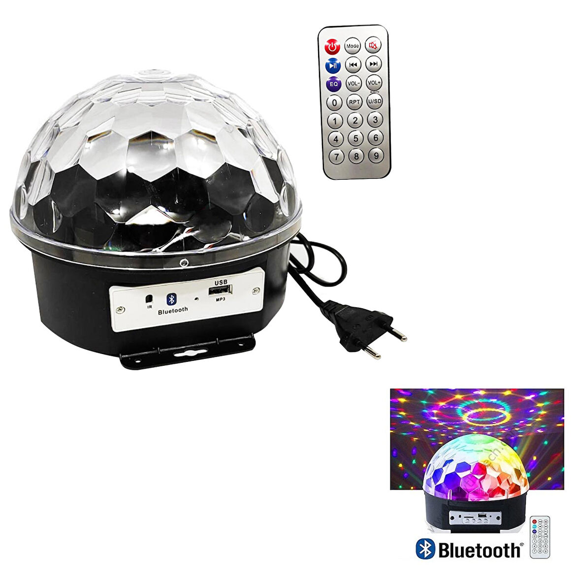 SULED SLD93 Müzik Kutusu Disko Topu RGB Led BT/USB Kumandalı
