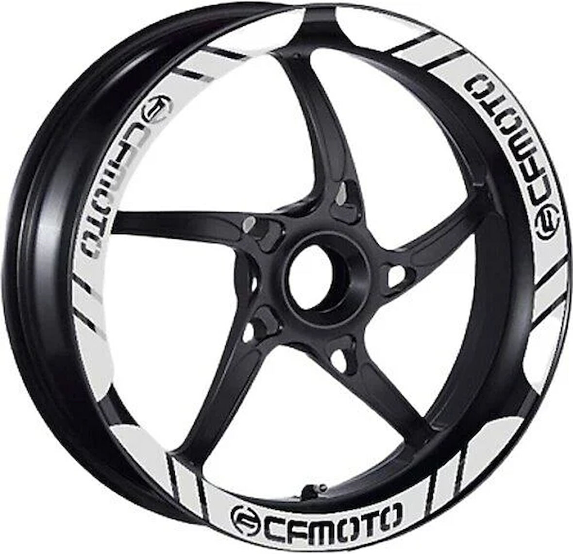 Cf Moto 250 SR Jant Şeridi Geniş Siyah Beyaz