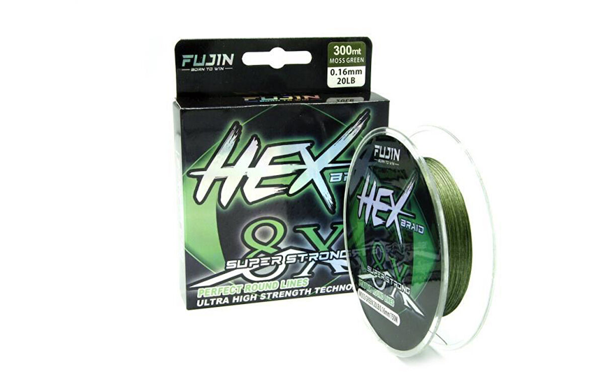 Fujin Hex Braid 8x 300mt Moss Green PE İp Misina