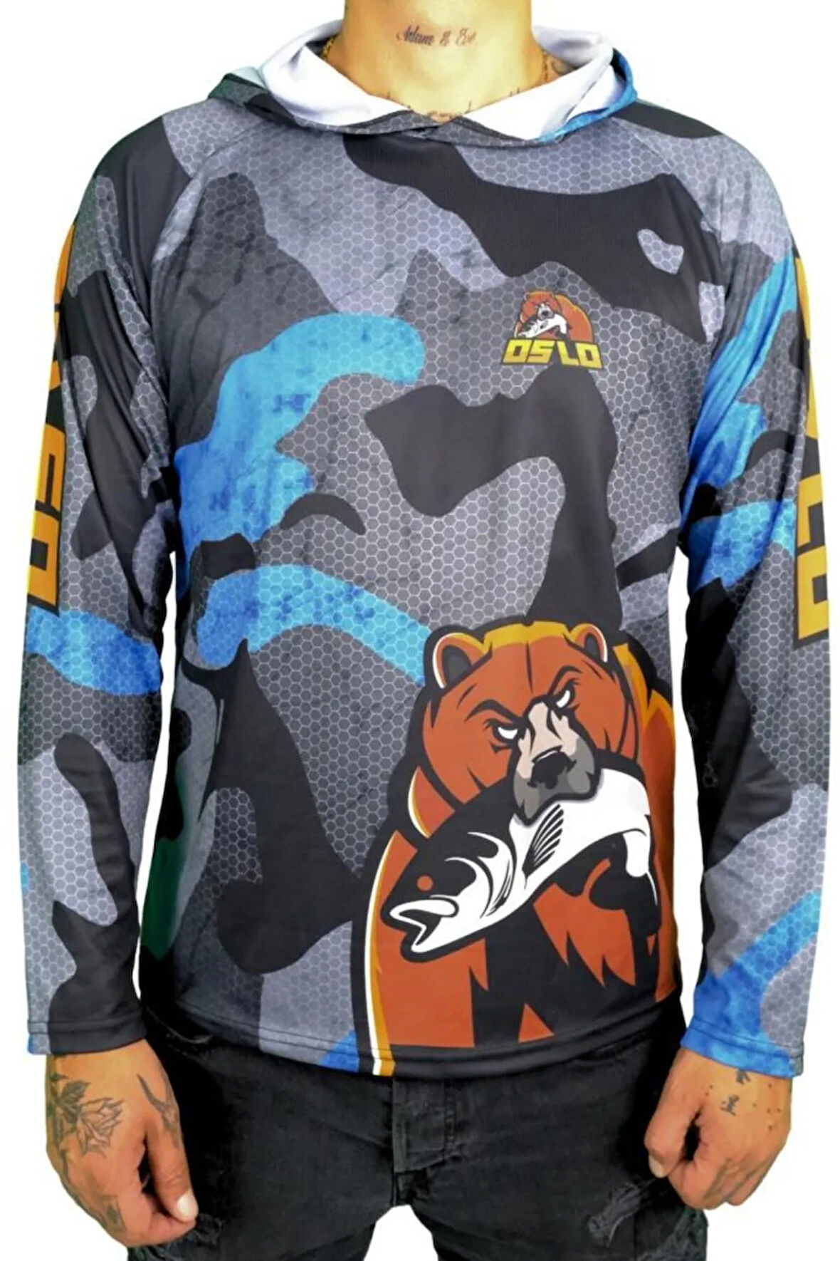 Performans Balıkçı T-Shirt Kapüşonlu Original Bear