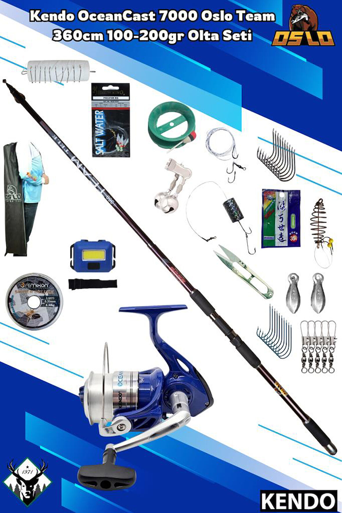 Oslo Team 360cm 100-200gr Kendo Oceancast 7000 Olta Seti