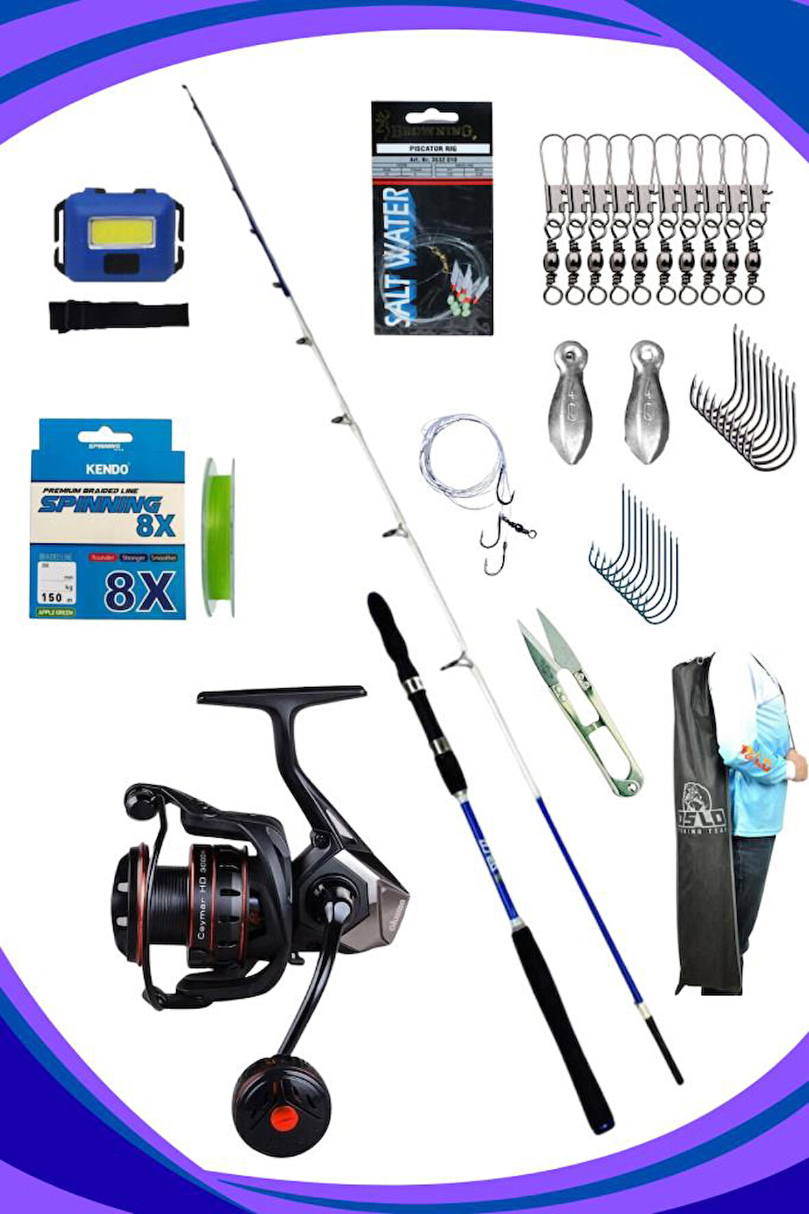 Oslo Viking 180cm 30-180gr Ceymar 5000XA2 Tekne Olta Seti