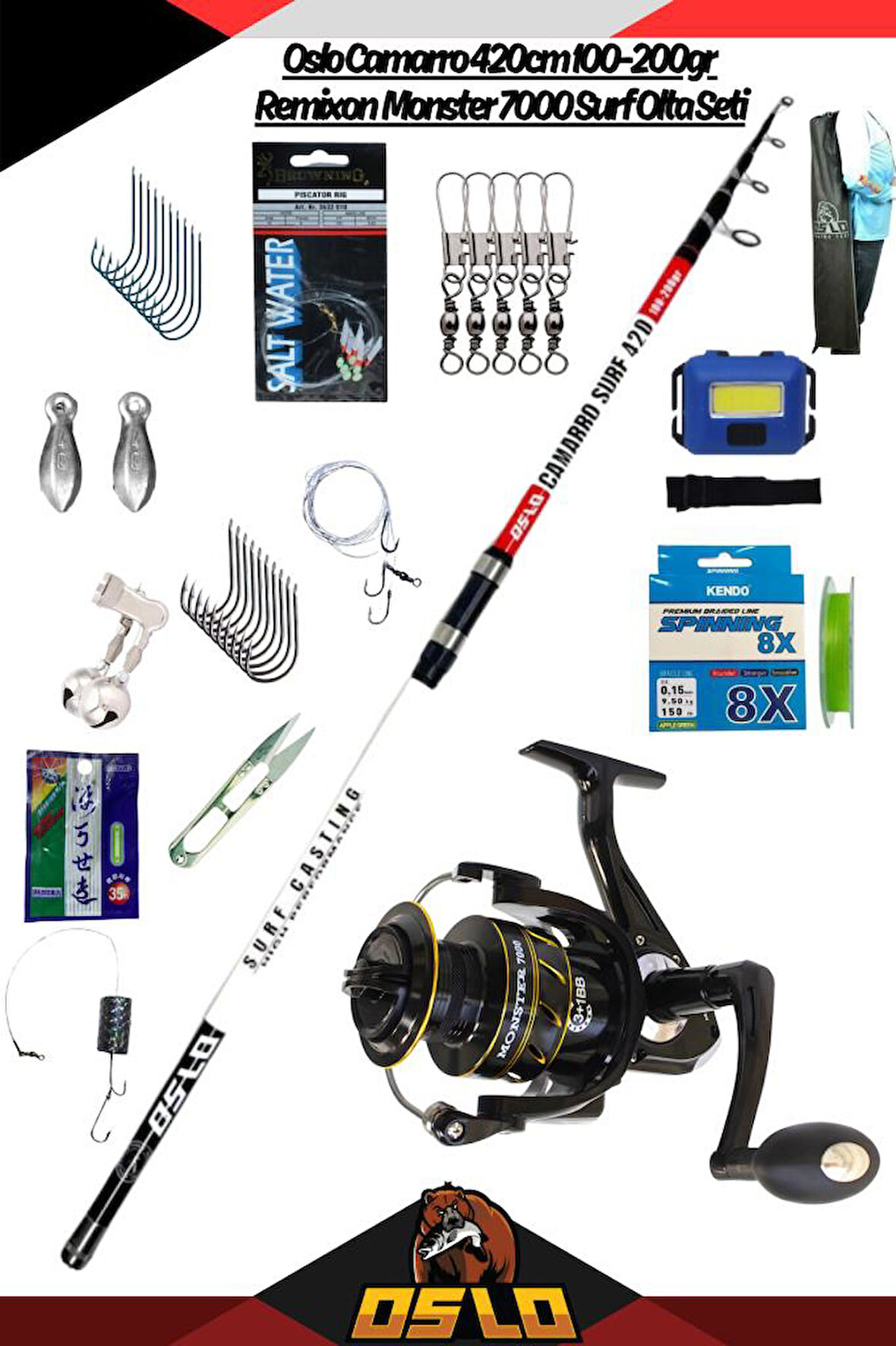 Oslo Camarro 420cm 100-200gr Remixon Monster 7000 Surf Olta Seti