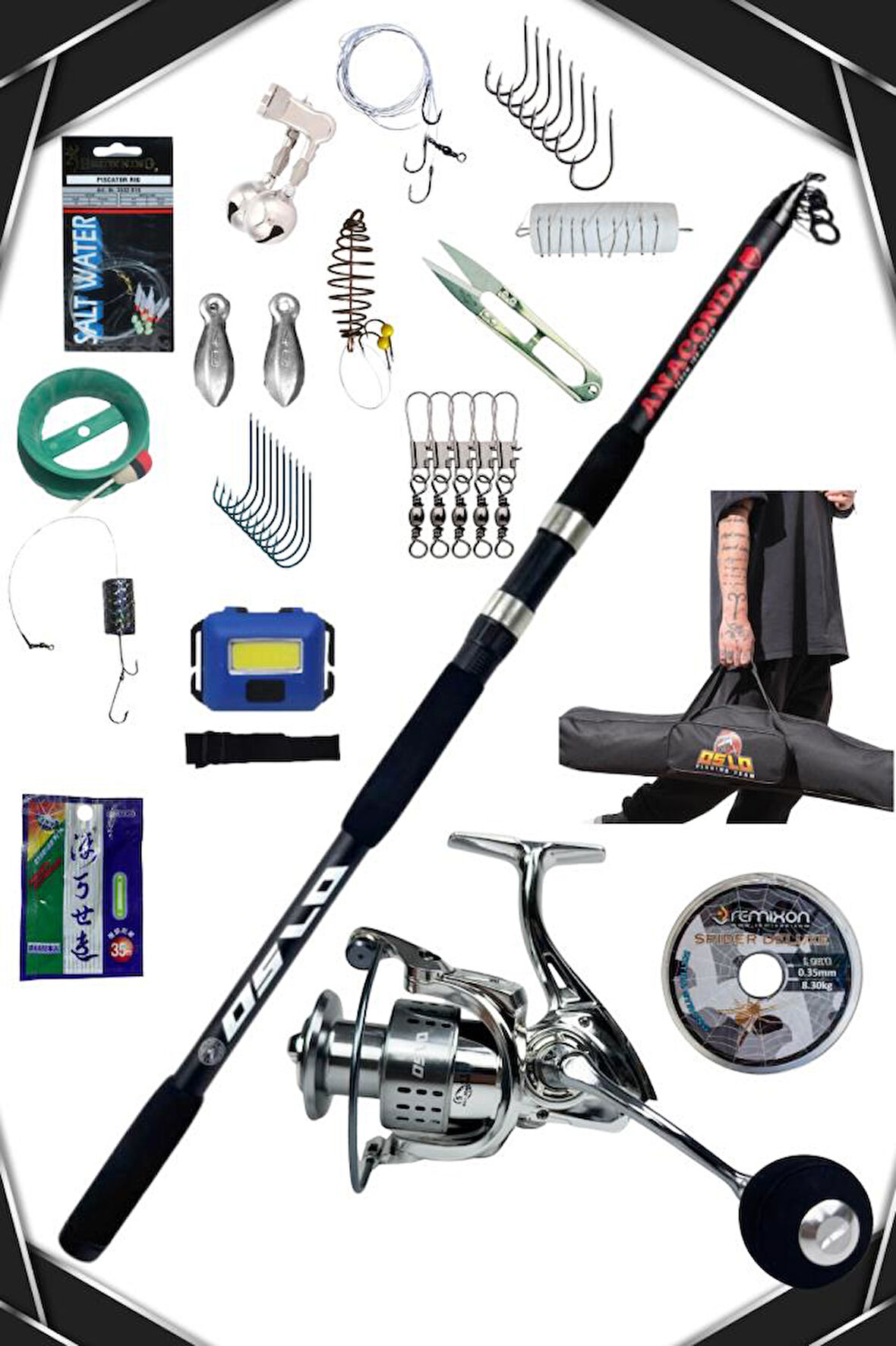 Oslo Anaconda 360cm 100-300gr Oslo Shark 6000 Göl ve Deniz Olta Seti