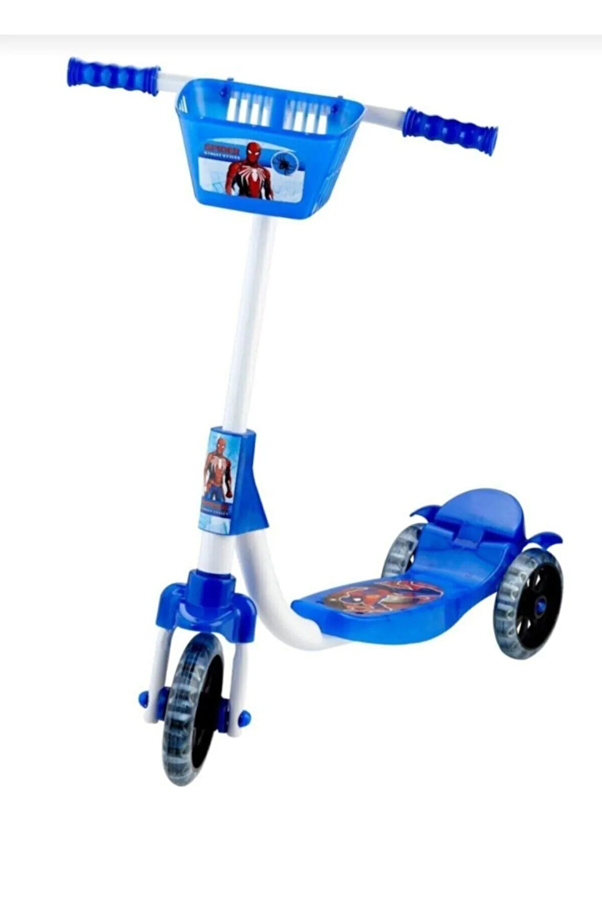 Mavi 3 Tekerli Silikon Tekerli Arabalı Scooter