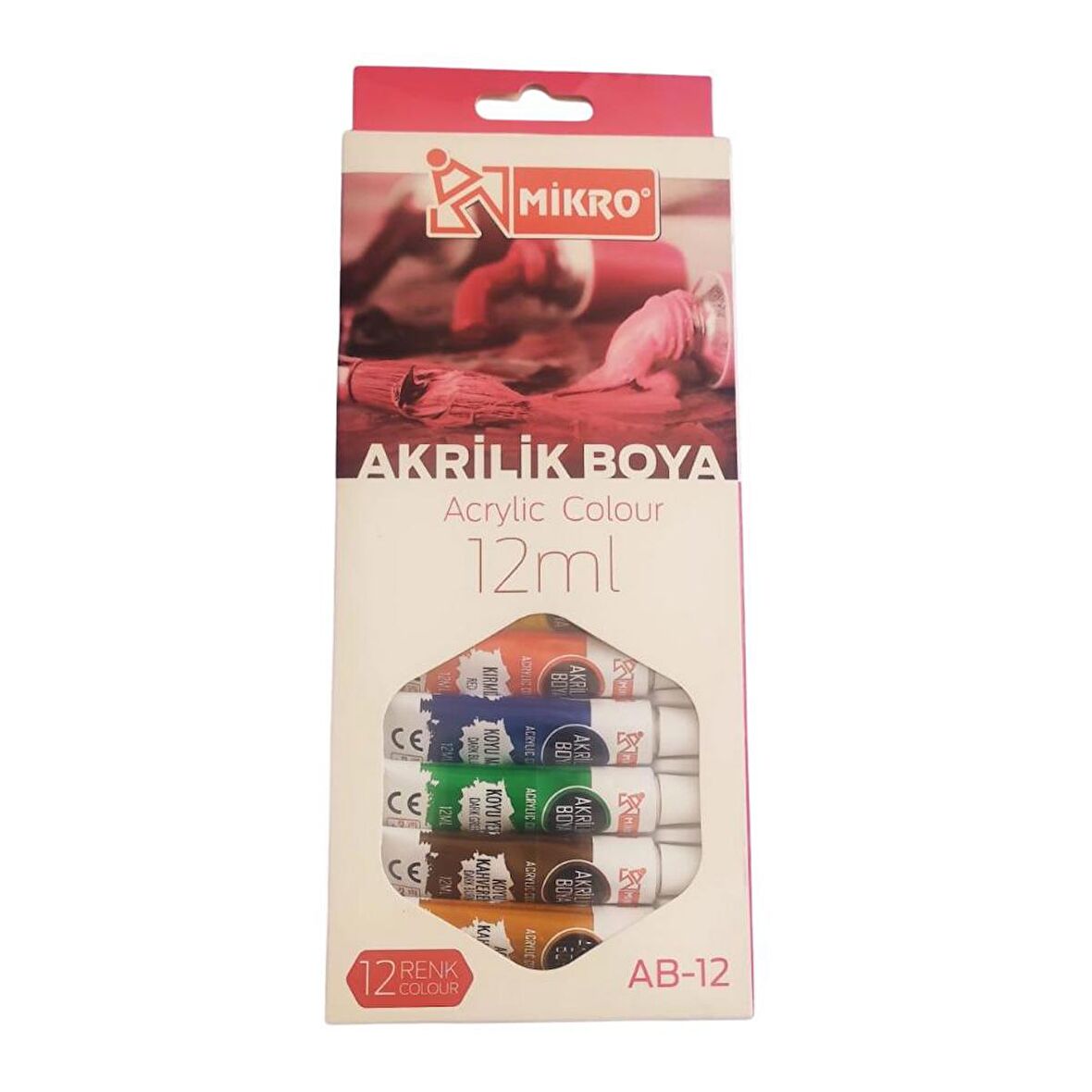 Akrilik Boya 12 Renk 12 ml Tüp 1 Paket Akrilik Boya Seti 12 Li