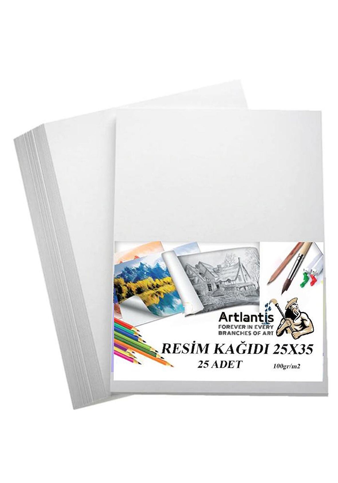 Resim Kağıdı 25x35 25 Li 100 gr 1 Paket 25*35 Resim Kartonu