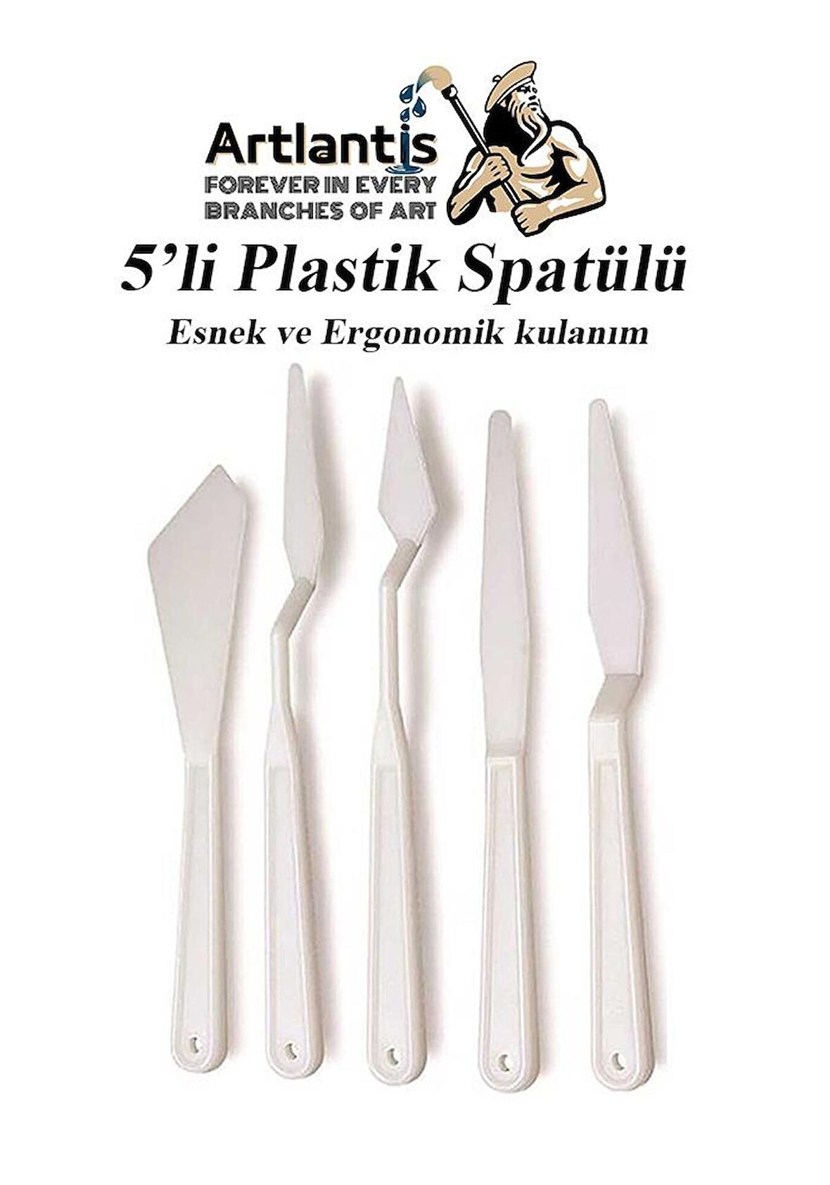 Plastik Spatül 5 Li Set Resim Ve Heykel Plastik Spatula Esnek Plastik Palet Bıçağı 1 Paket