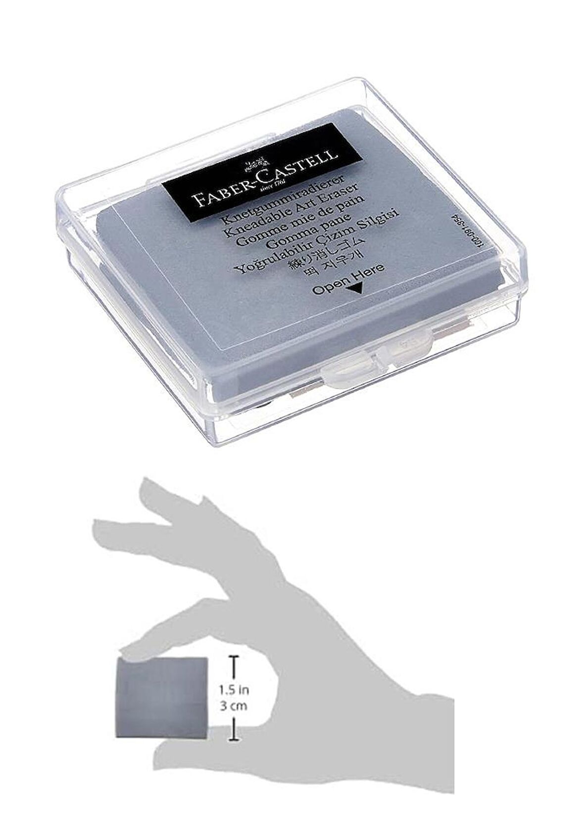 Hamur Silgi Gri Kutulu 1 Paket Faber Hamur Silgi Çizim Silgisi Yoğrulabilir Silgi Plastik Kutulu