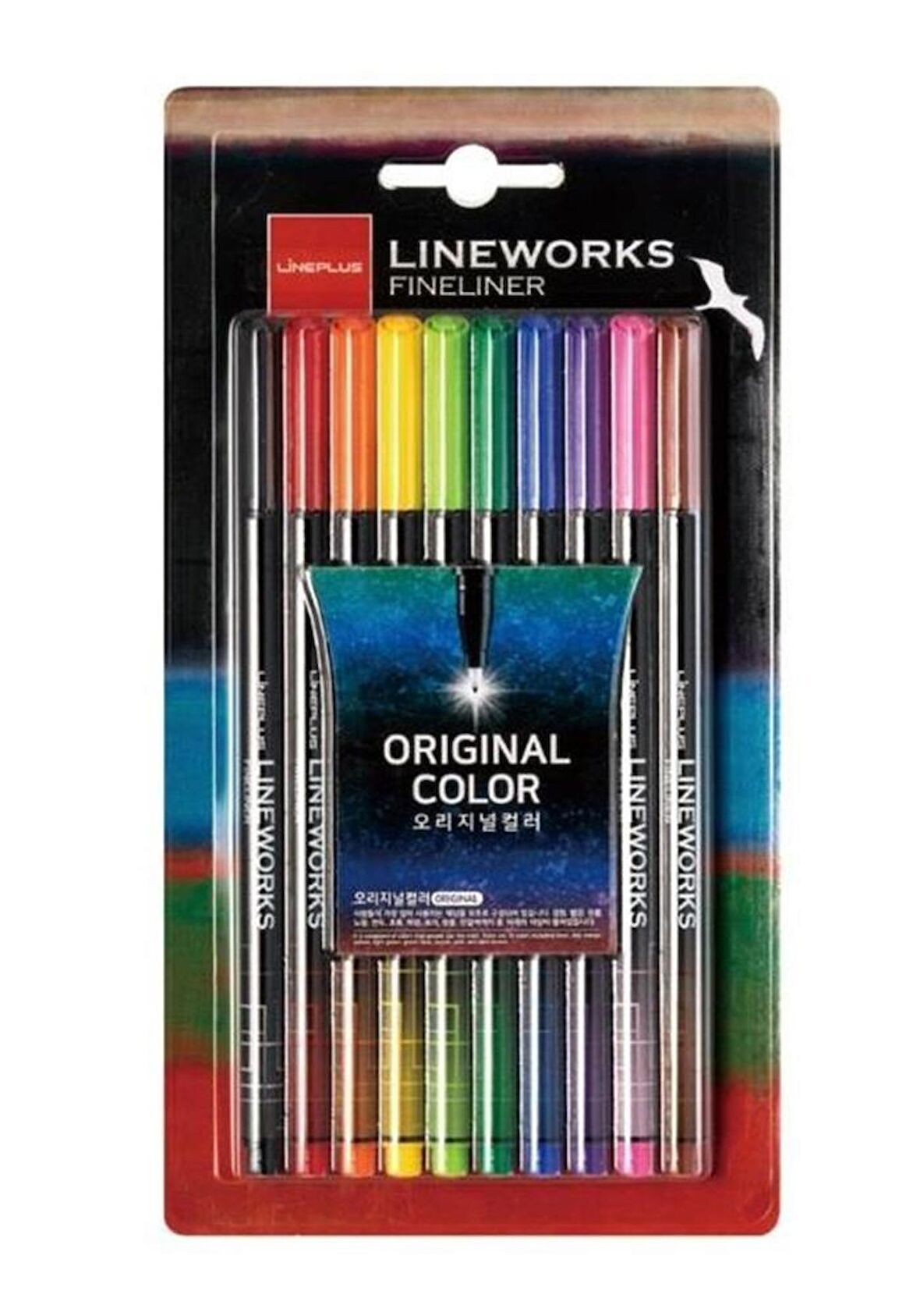 Lineworks Fineliner 10 Renk Kalem Seti 0.5mm 1 Paket 10 Renk Keçe Uçlu Kalem