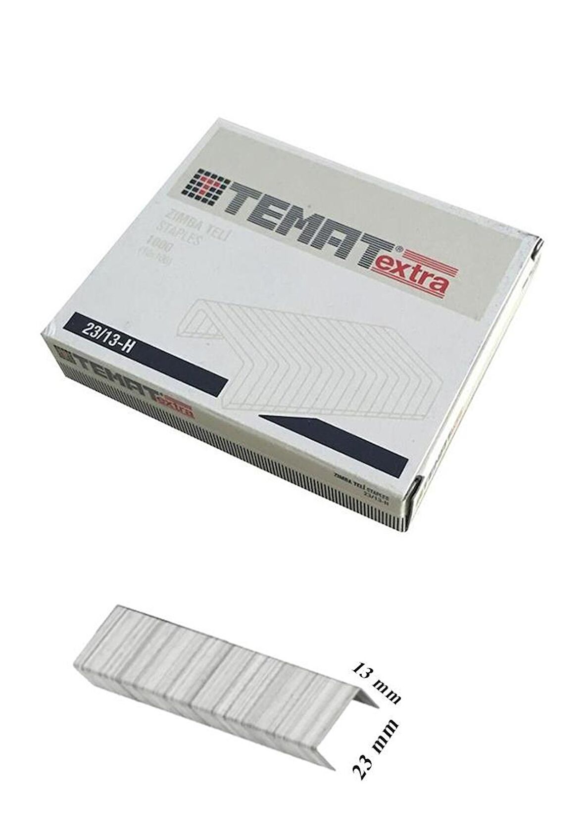 23/13 Zımba Teli Çelik Zımba Teli 1000 li 1 Paket 100 Sayfa Zımbalama Kapasitesi 23-13 Halı Zımba Teli