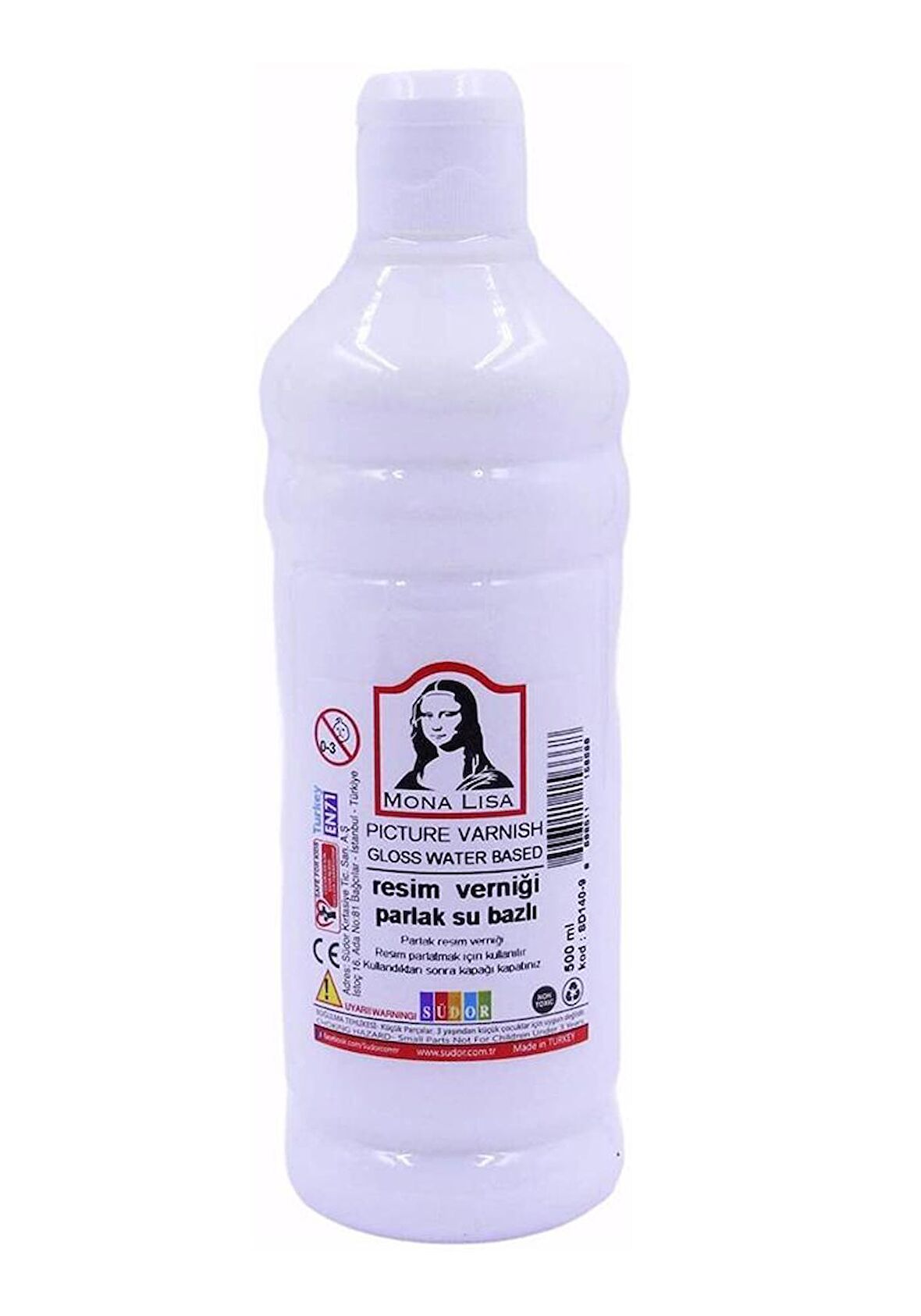 Resim Verniği 500 ml Su Bazlı 1 adet Resim Parlatıcı Vernik 250 ml 1 Adet Südor Monalisa Vernik