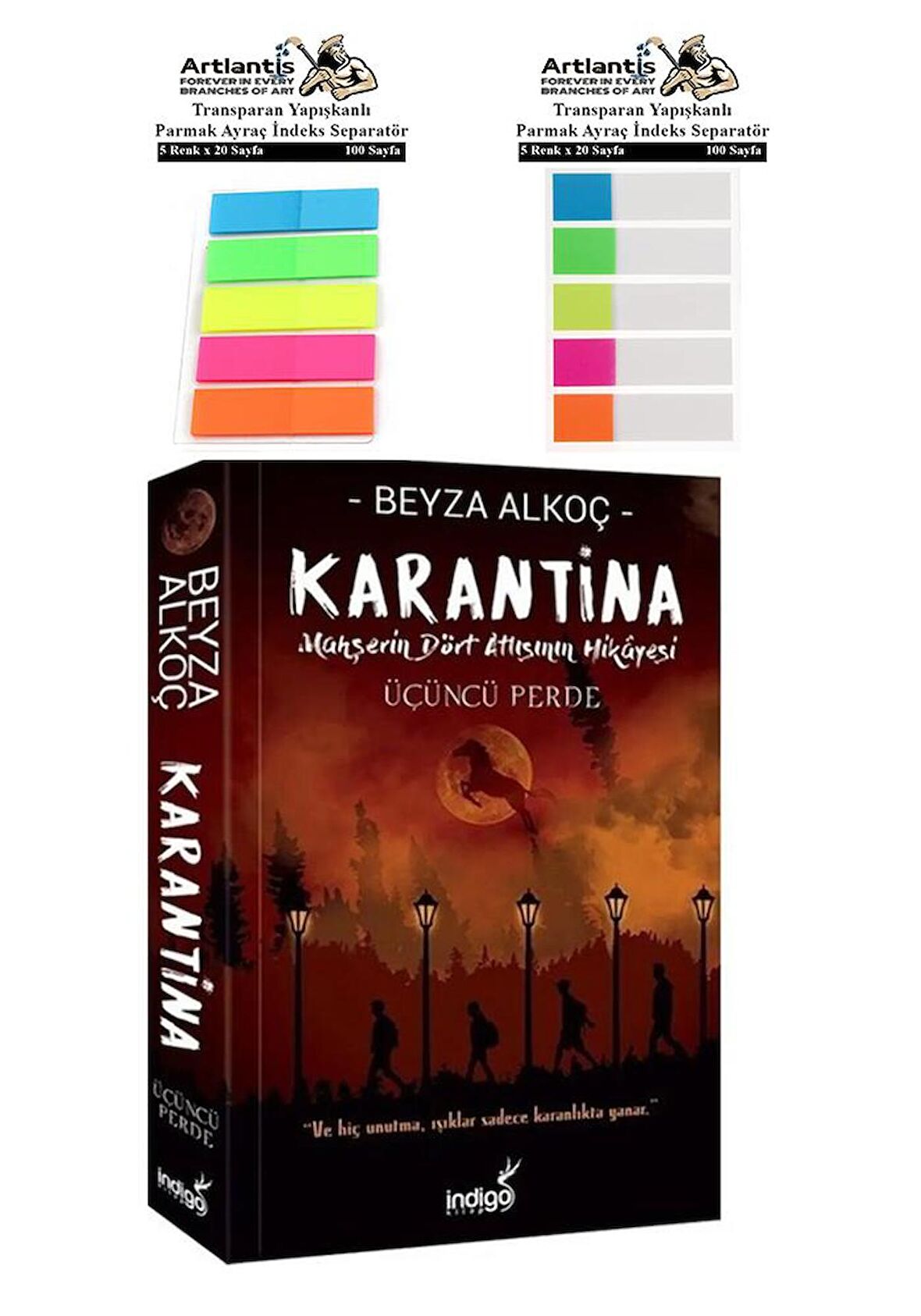 Karantina 3.Perde Beyza Alkoç 320 Sayfa 1 Adet Transparan Kitap Ayraç 2 Paket Mahşerin Dört Atlısı 3 Perde