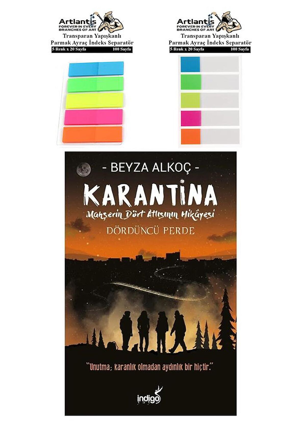 Karantina 4.Perde Beyza Alkoç 324 Sayfa 1 Adet Transparan Kitap Ayraç 2 Paket Mahşerin Dört Atlısı 4 Perde