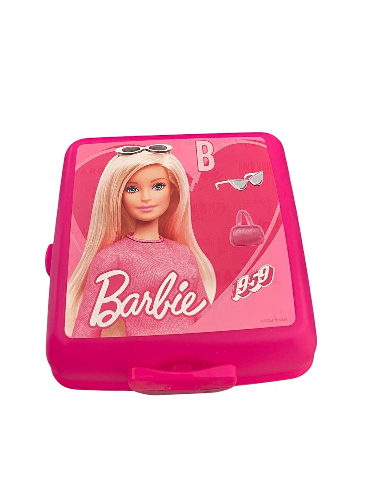 Barbie Beslenme Kutusu Pembe 4 Bölmeli Kız Figürlü 1 Adet Yemek Saklama Kabı Pembe Beslenme Çantası