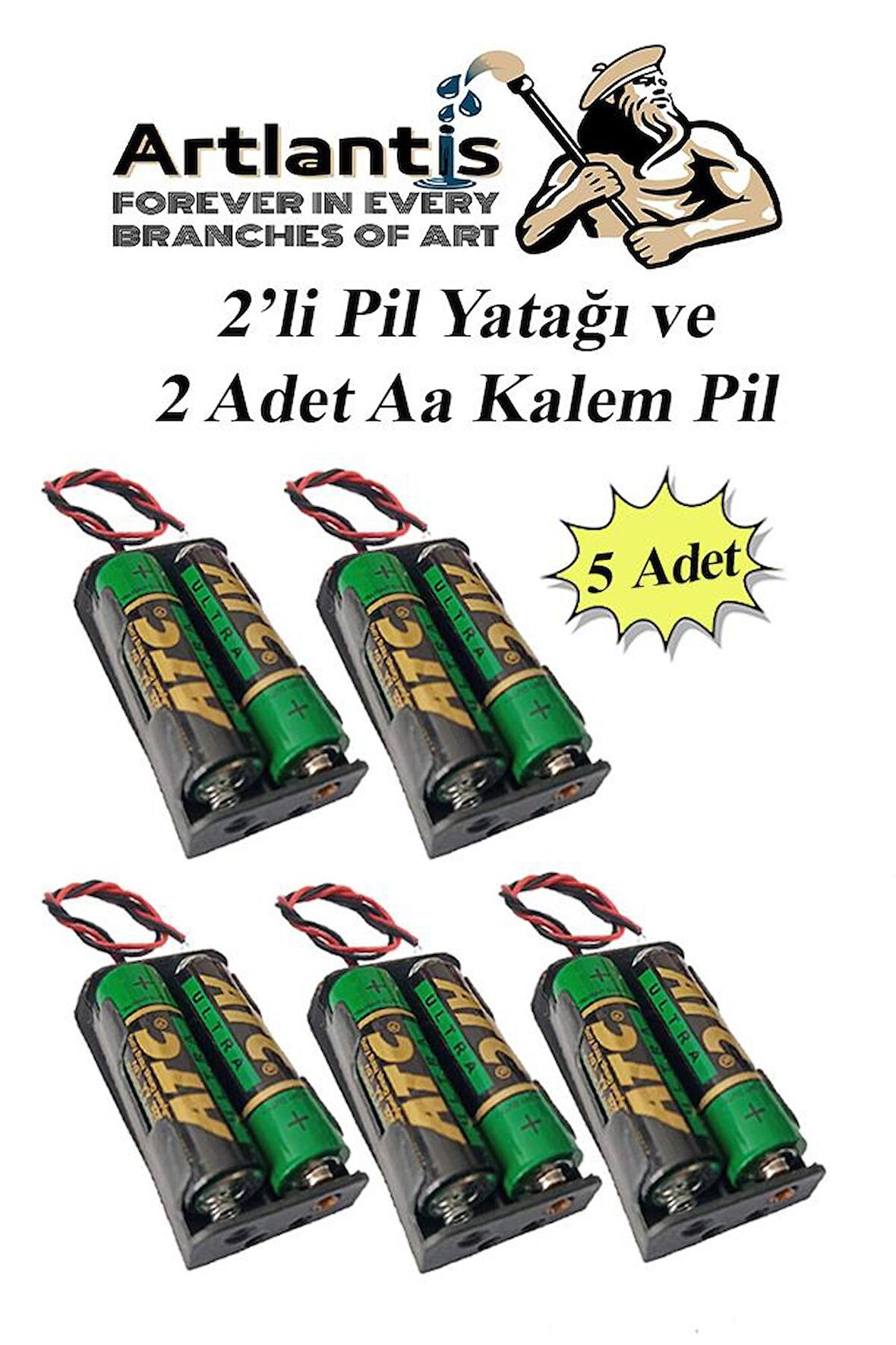 2 Li Pil Yatağı Deney 5 Adet Ve 10 Adet 1.5v Pil 1 Paket Pil Yuvası Pil Kutusu Aa Kalem Kalın Pil 2x1,5 Volt Yaylı Pil Yuvası