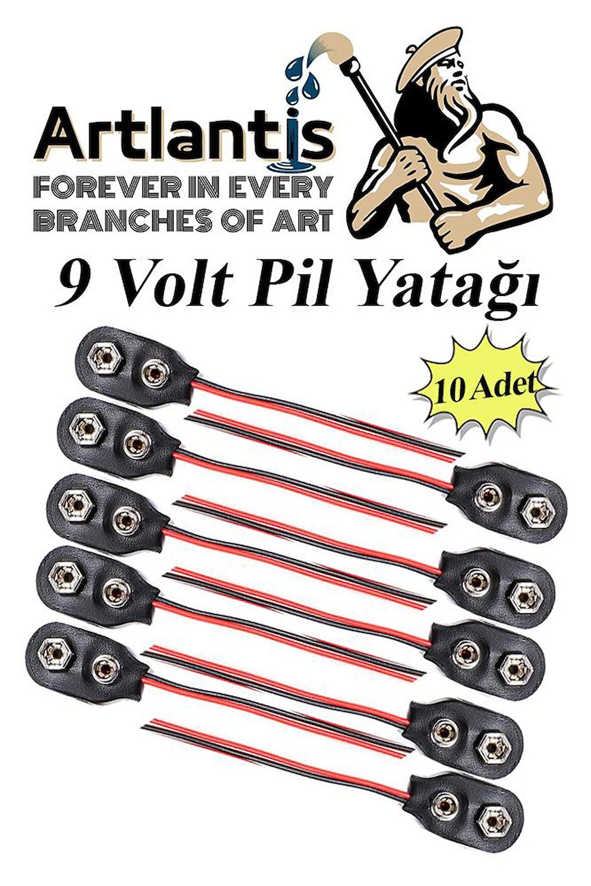 9 Volt Pil Yatağı 10 Adet 9V Pil Yuvası İkili 9V Pil Başlığı Pil Tutucu Okul Hobi Elektrik Deney