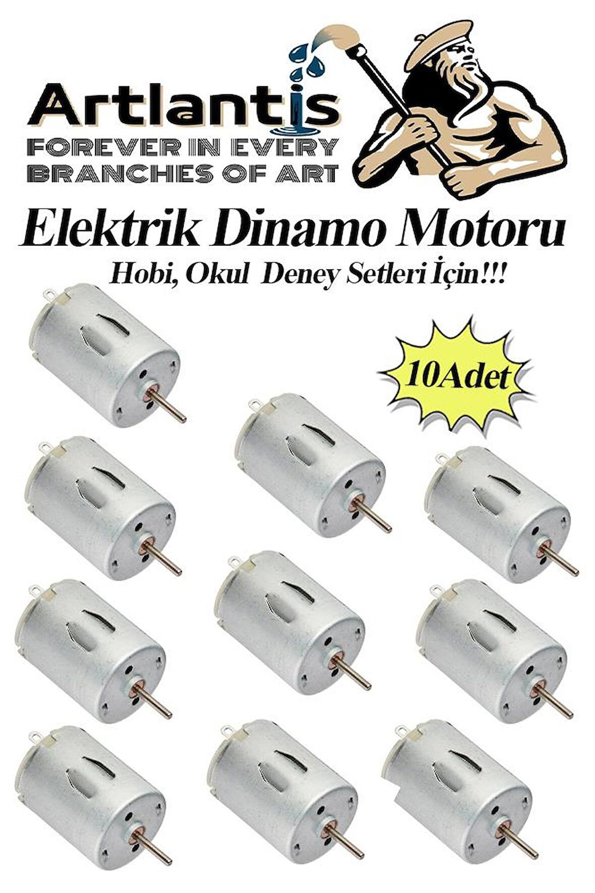 Dinamo Motoru 6 V 10 Adet Elektrik Üreten Motor Eğitici Hobi Okul Deney Elektrik Motoru Deneyler İçin