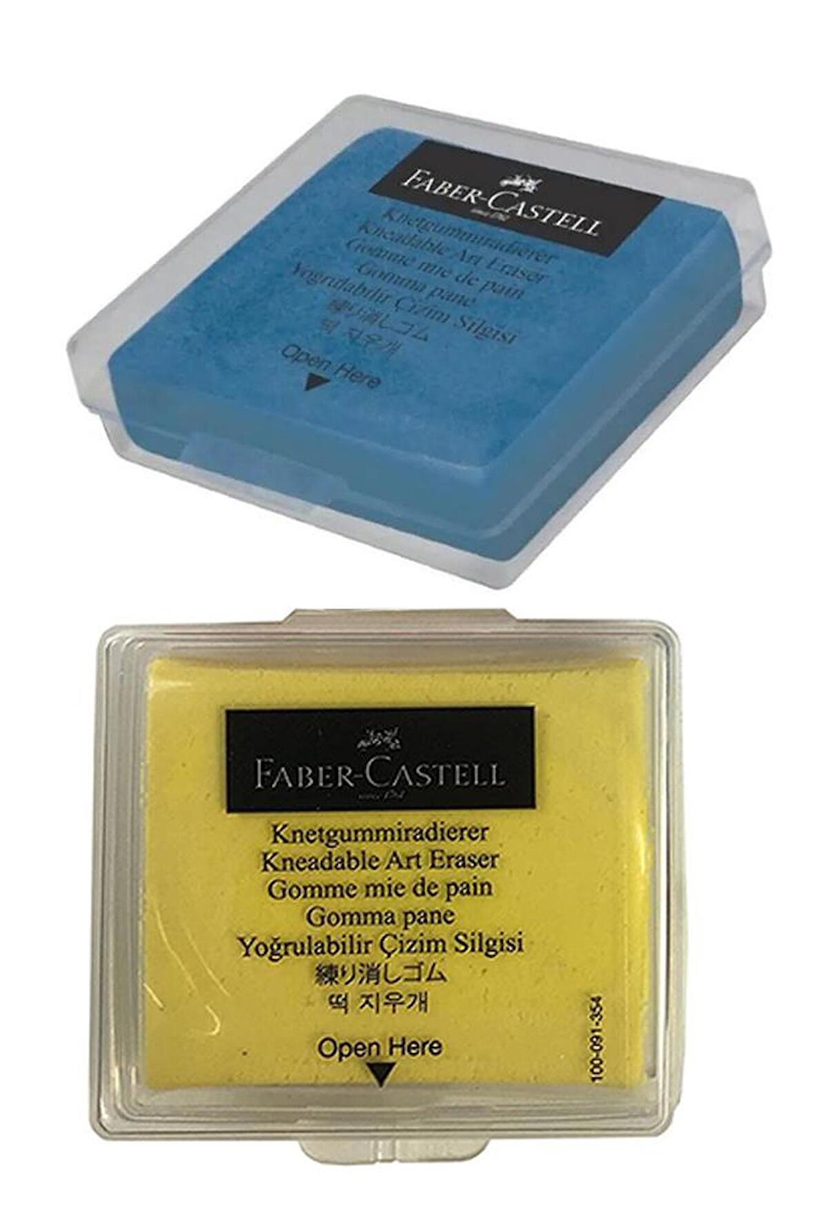 Sarı Mavi Hamur Silgi Kutulu 1 Paket Faber Hamur Silgi Çizim Silgisi Yoğrulabilir Silgi Plastik Kutulu