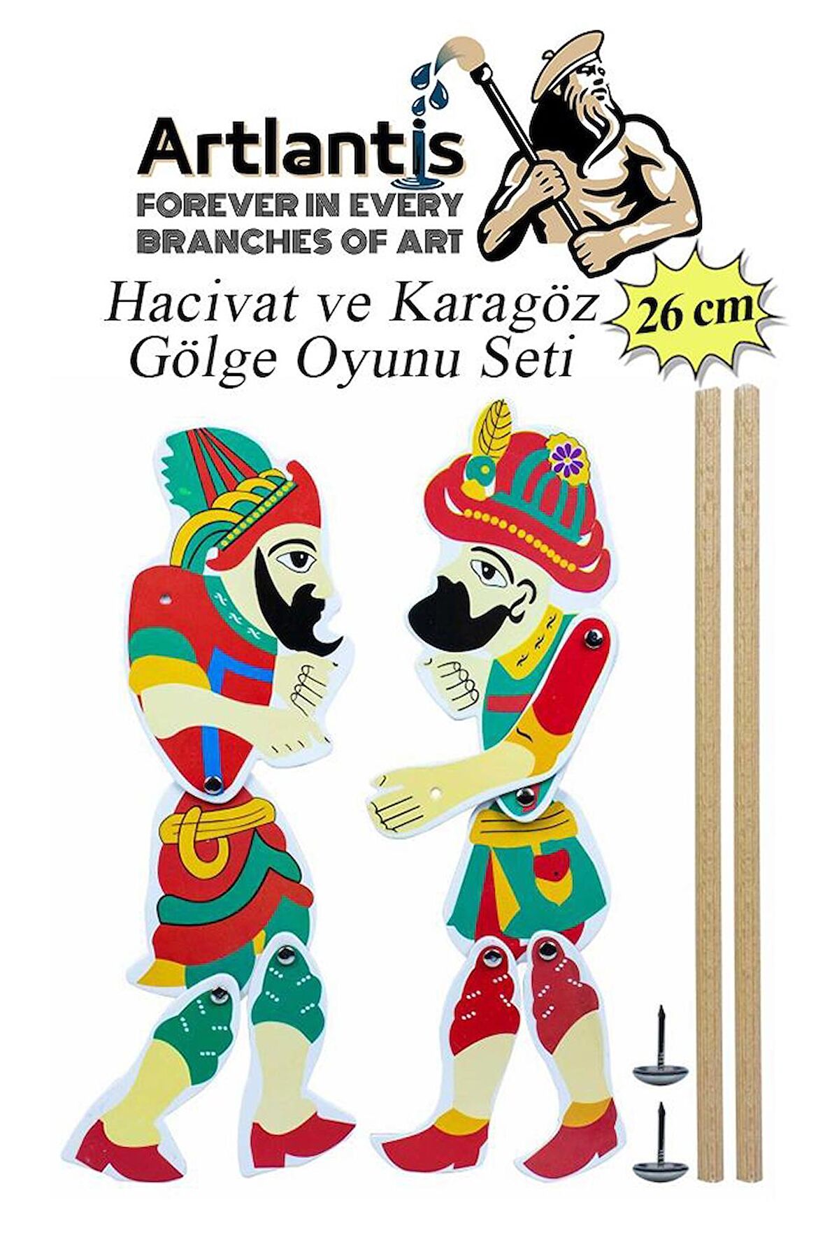 Hacivat Ve Karagöz Gölge Oyun Seti 26 cm 1 Paket Karagöz Hacıvat Kukla Oyunu Oyun Seti Okul Sınıf