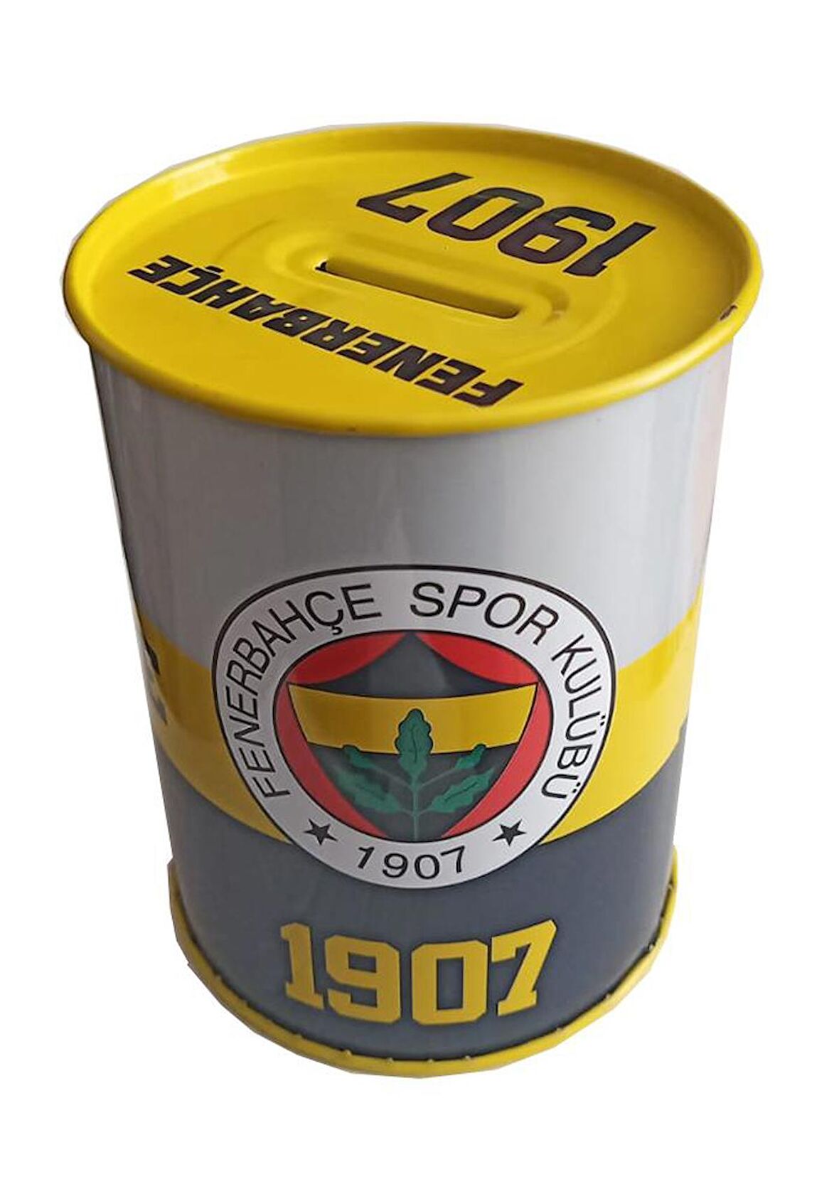 Fenerbahçe Metal Kumbara Orta Boy Orjinal Lisanslı 1 Adet FB Kumbara Taraftar Kumbara Sarı Kanarya 12x9 cm