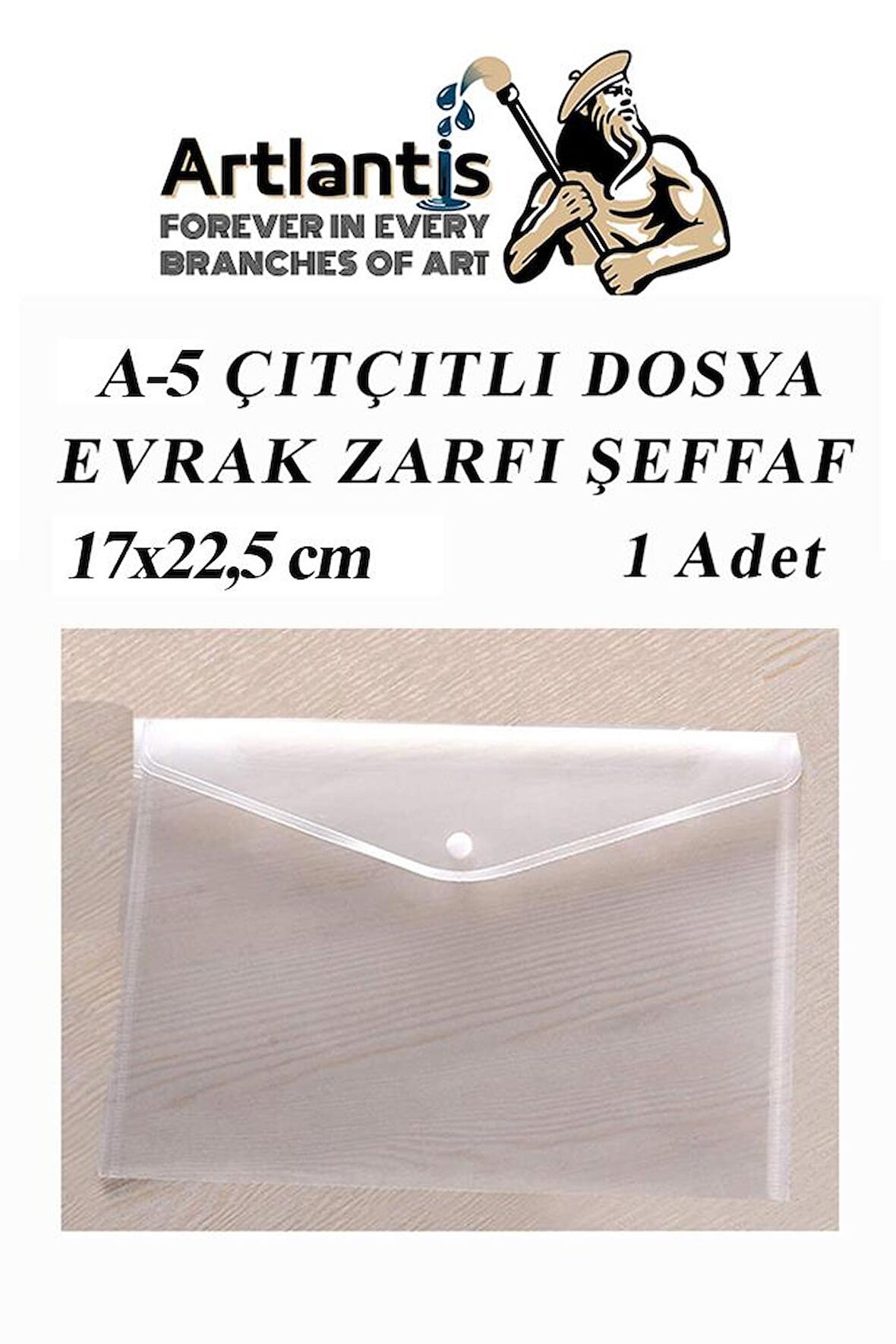 A5 Çıtçıtlı Dosya Şeffaf 1 Adet A-5 Çıtçıtlı Zarf Dosya Transparan 17x22.5 cm Küçük Boy Çıtçıtlı Dosya