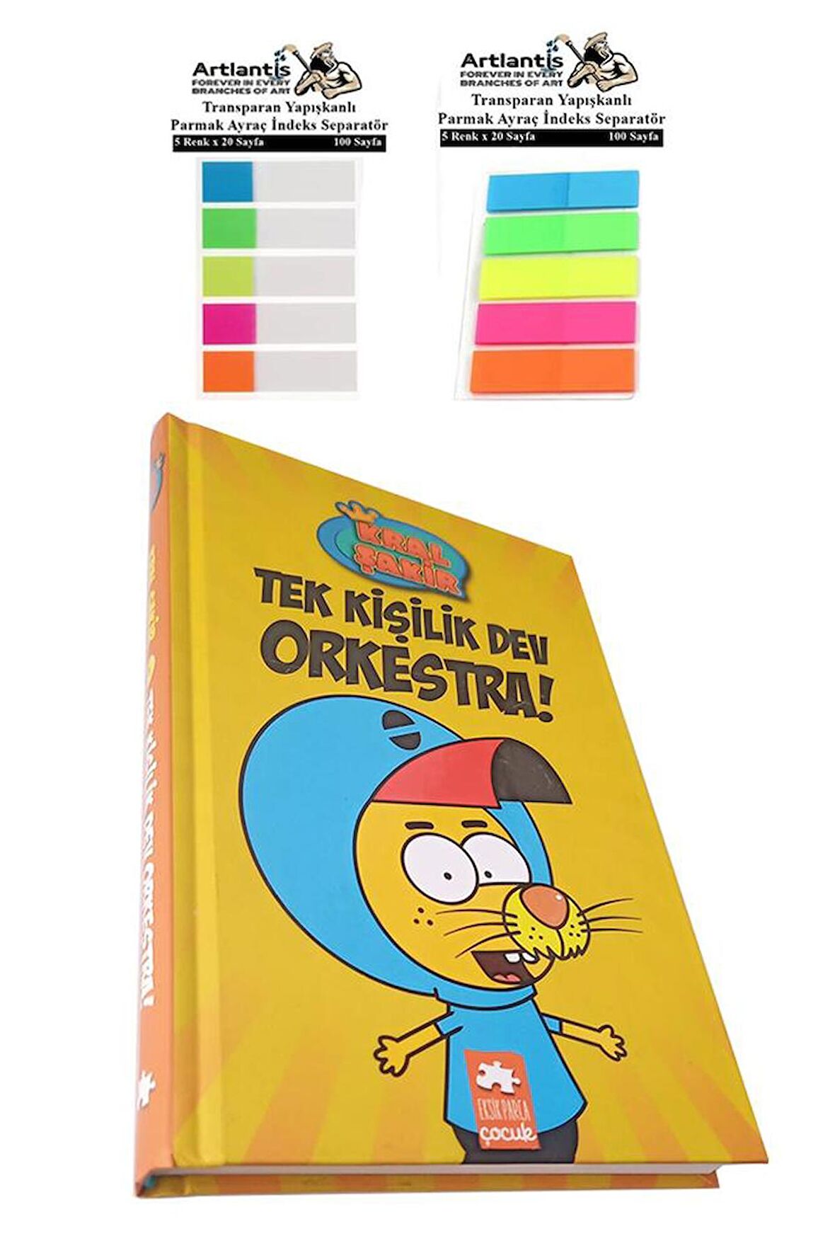 Kral Şakir 1 Tek Kişilik Dev Orkestra 204 Sayfa 1 Adet Transparan Kitap Ayraç 2 Paket Şakir,Remzi,Fil Necati Hikaye Kitabı 
