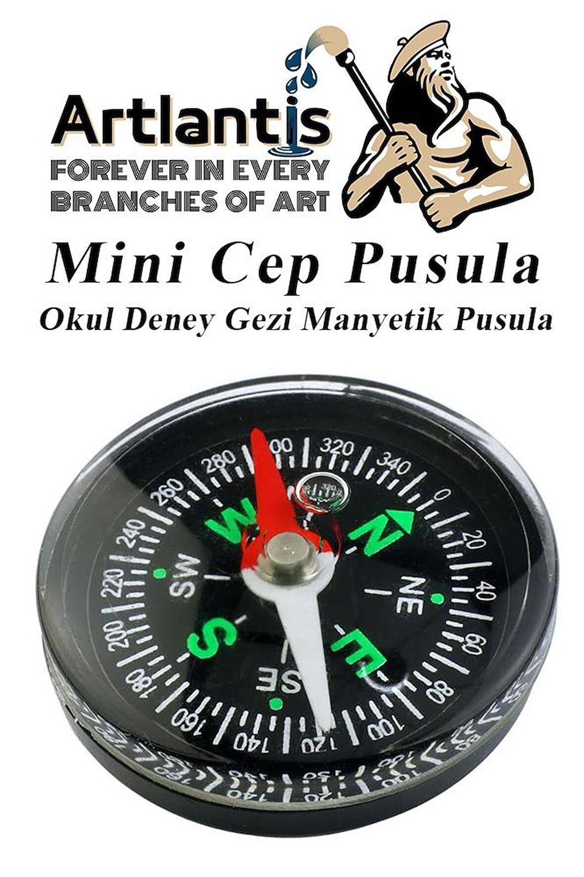 Mini Pusula 1 Adet Küçük Pusula Okul Deney Gezi Cep Pusulası Manyetik Pusula 7x30 mm Plastik Öğrenci