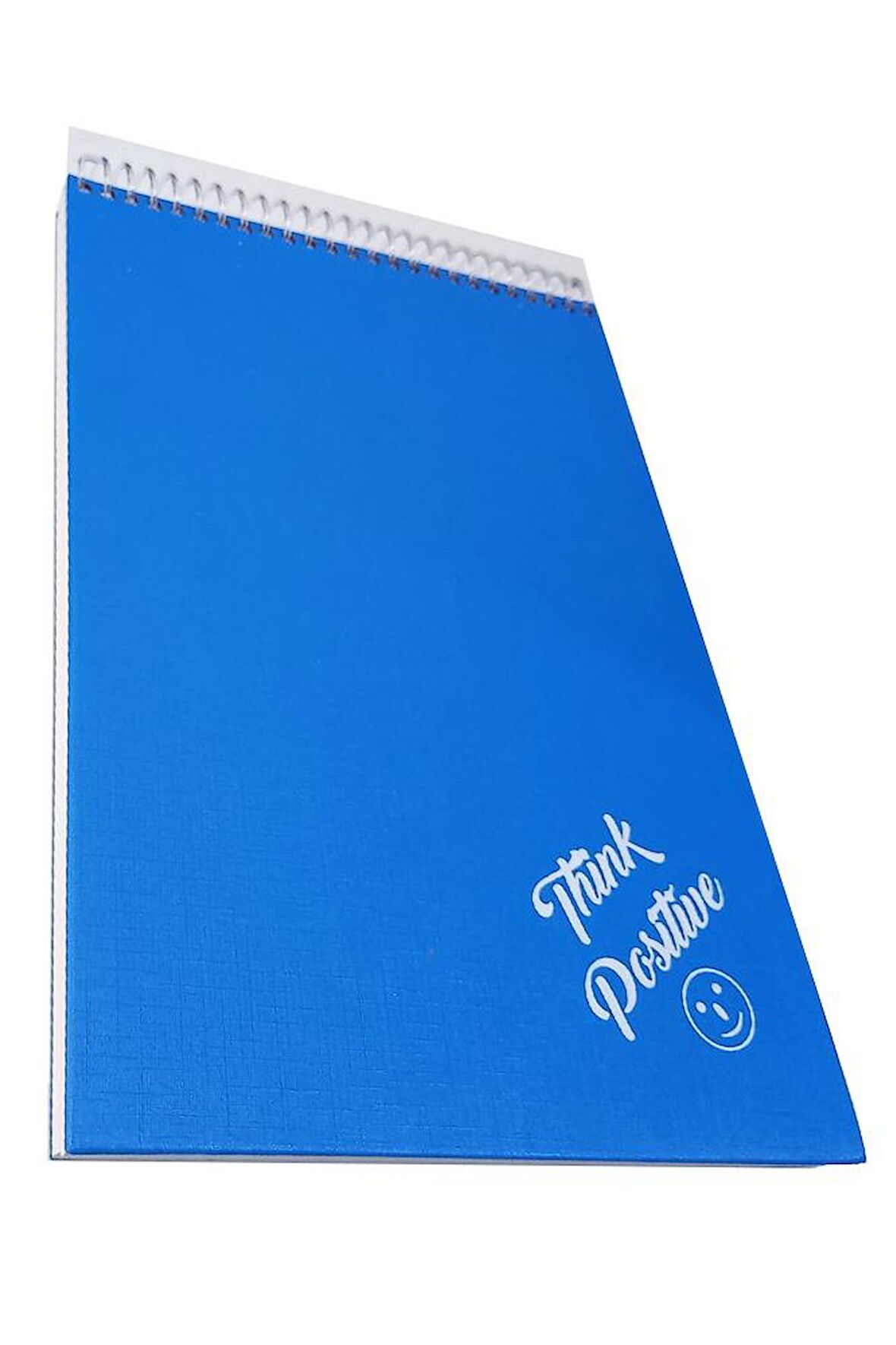 Üstten Spralli Sert Kapak Bloknot 100 Yaprak Çizgili Defter 17x24 Cm Mavi Renk 1 Adet Think Positive