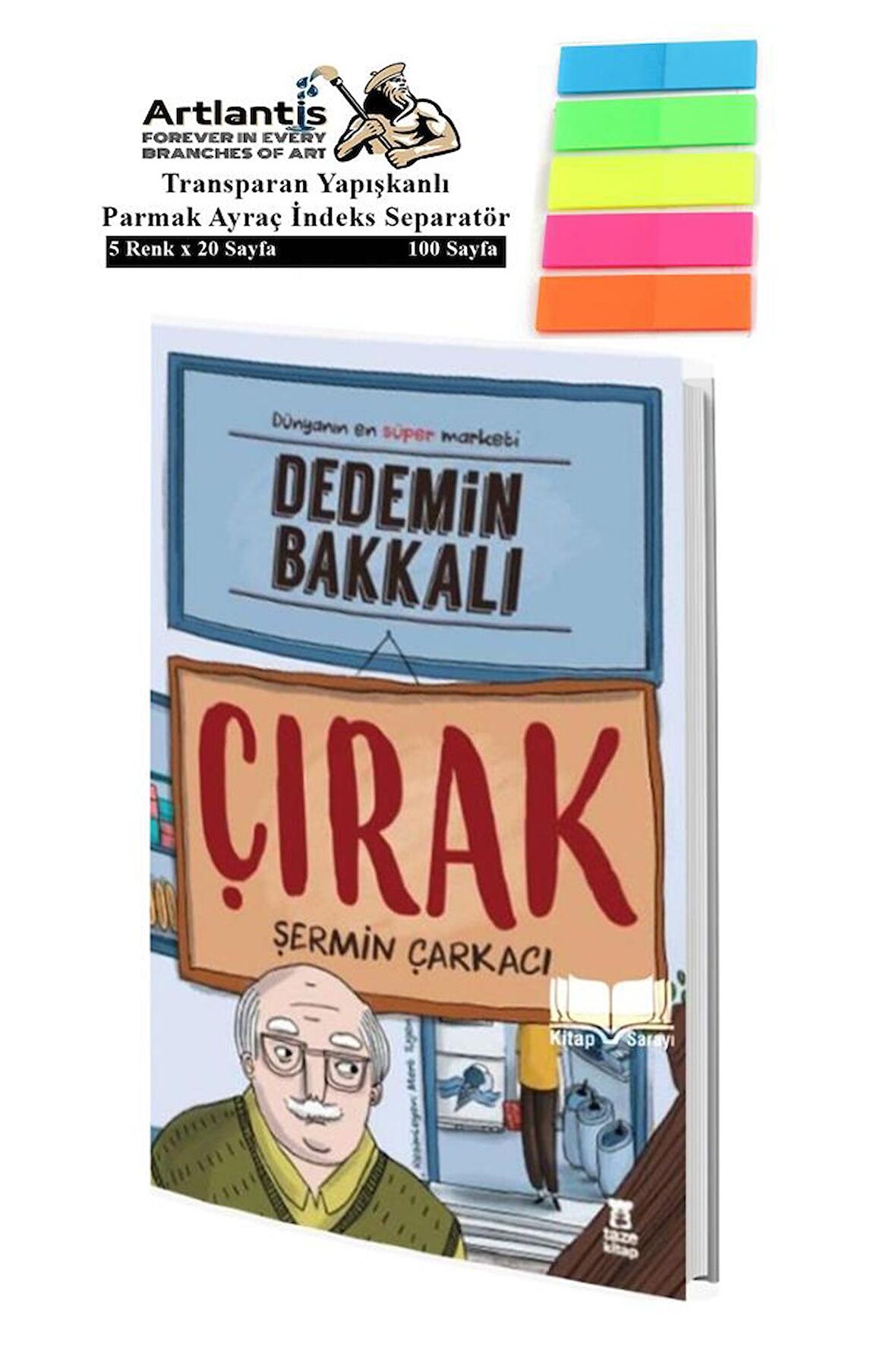 Dedemin Bakkalı Çırak Şermin Yaşar 200 Sayfa Karton Kapak 1 Adet Fosforlu Transparan Kitap Ayraç 1 Paket 