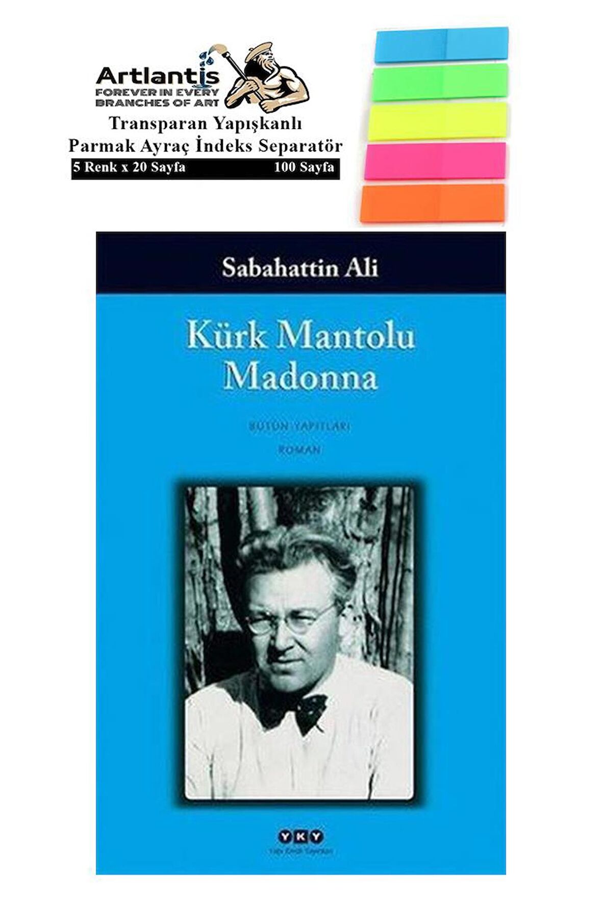 Kürk Mantolu Madonna Sabahattin Ali 160 Sayfa Karton Kapak 1 Adet Fosforlu Transparan Kitap Ayraç 1 Paket 