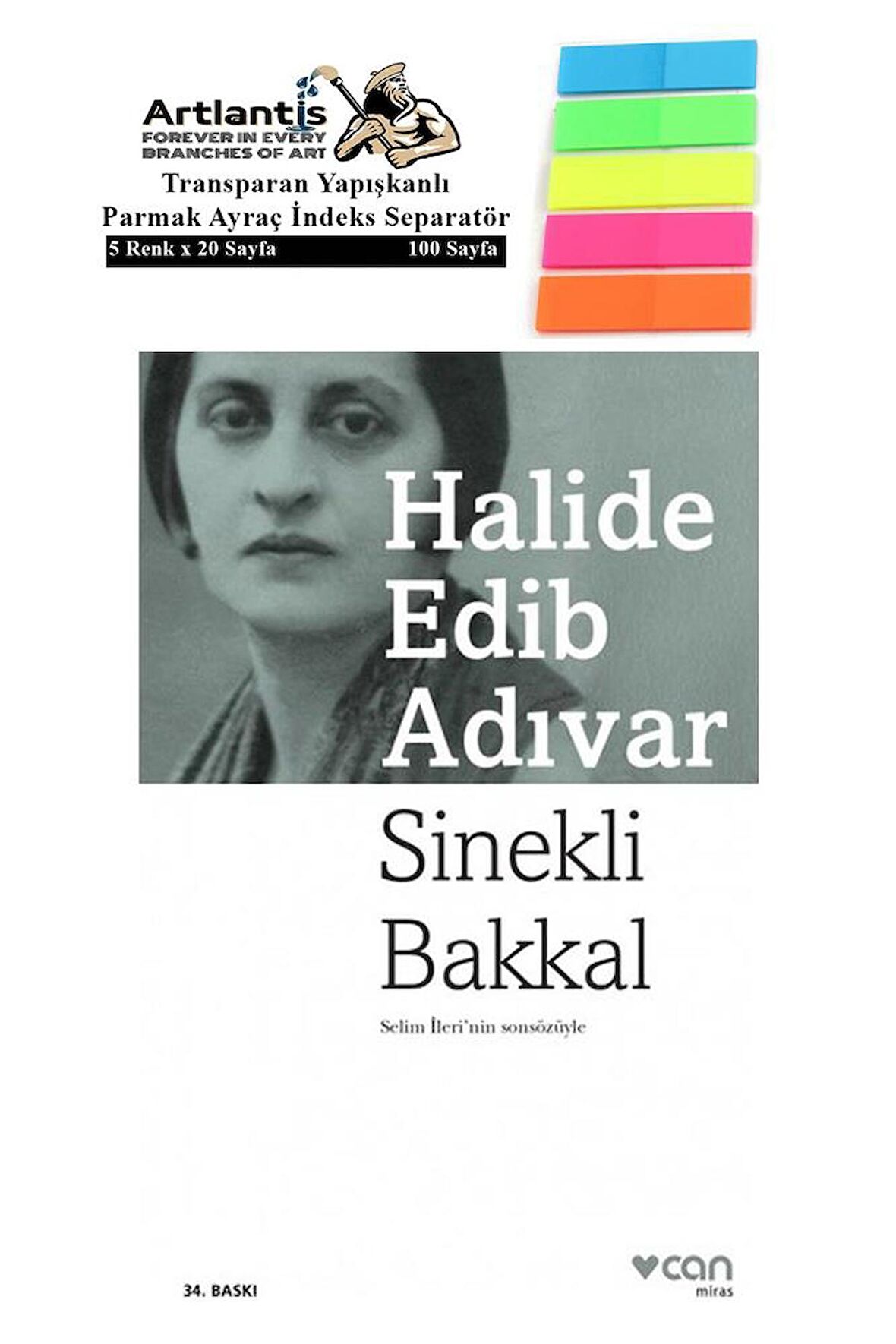 Sinekli Bakkal Halide Edip Adıvar 475 Sayfa Karton Kapak 1 Adet Fosforlu Transparan Kitap Ayraç 1 Paket 