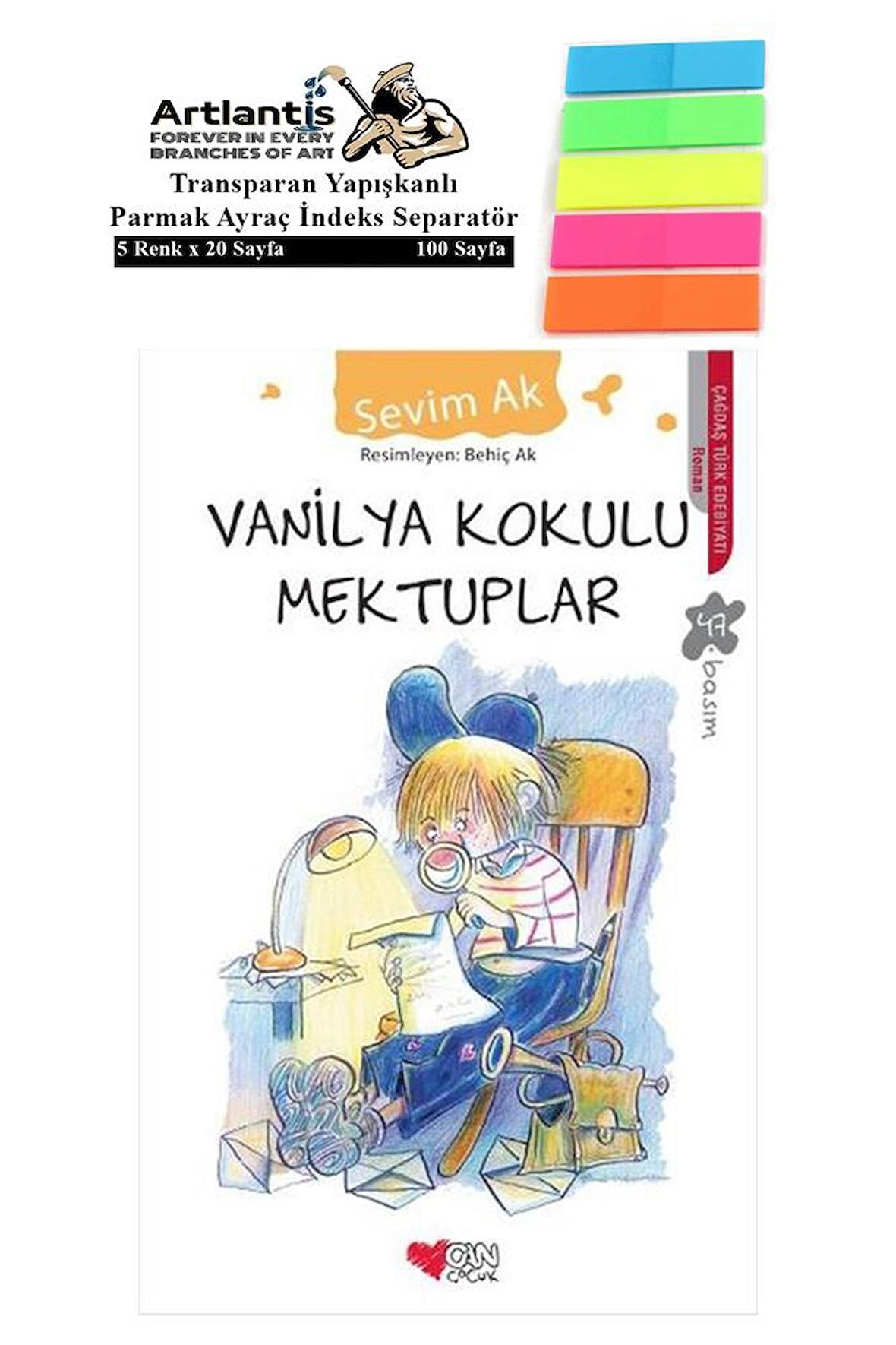 Vanilyalı Kokulu Mektuplar Sevim Ak 117 Sayfa Karton Kapak 1 Adet Fosforlu Transparan Kitap Ayraç 1 Paket