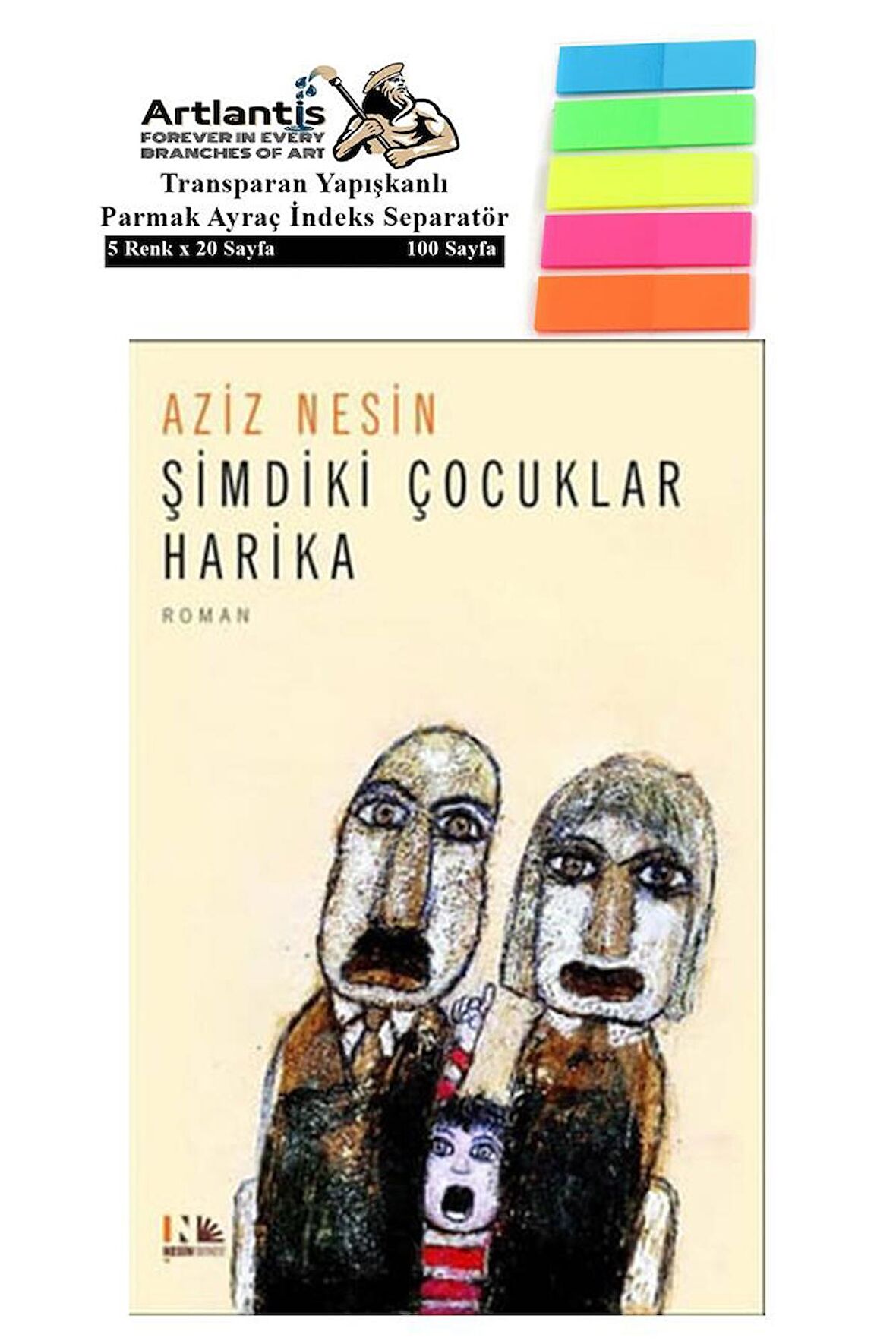 Şimdiki Çocuklar Harika Aziz Nesin 224 Sayfa Karton Kapak 1 Adet Fosforlu Transparan Kitap Ayraç 1 Paket