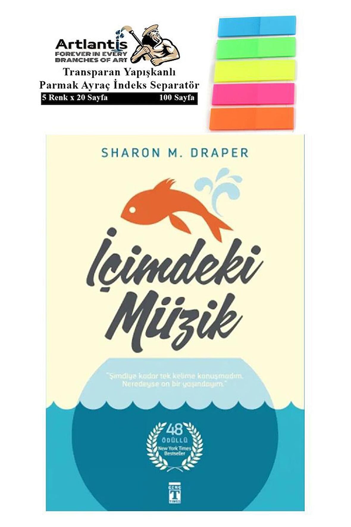 İçimdeki Müzik Sharon M.Draper 255 Sayfa Karton Kapak 1 Adet Fosforlu Transparan Kitap Ayraç 1 Paket