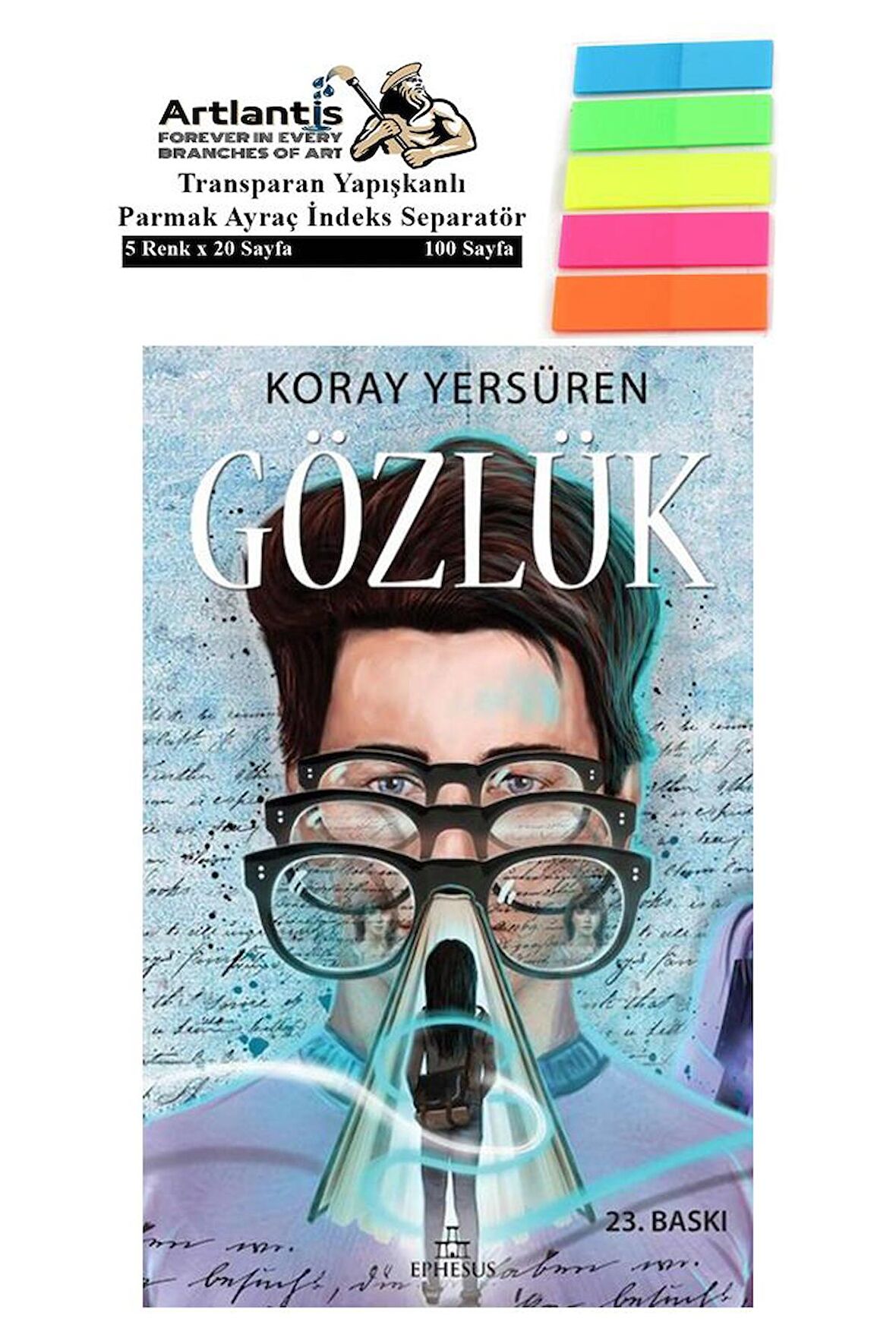 Gözlük Koray Yersüren 527 Sayfa Karton Kapak 1 Adet Fosforlu Transparan Kitap Ayraç 1 Paket