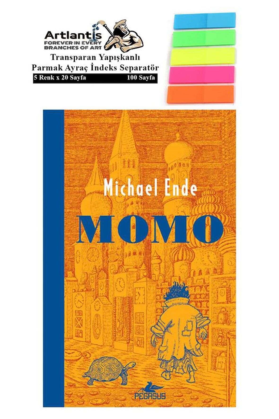 Momo Michael Ende 300 Sayfa Karton Kapak 1 Adet Fosforlu Transparan Kitap Ayraç 1 Paket