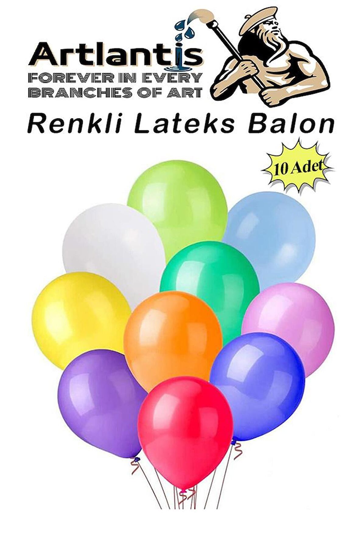 Balon Renkli Lateks 10 Adet Renkli Balon 10'' Canlı Renkler Parti Doğum Günü Süsleme Malzemeleri Balon 26 cm