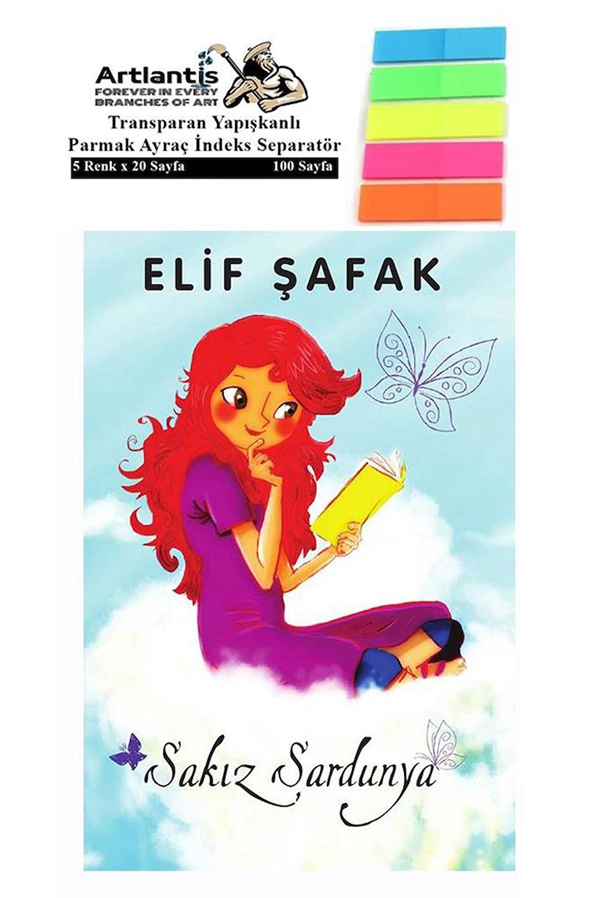 Sakız Sardunya Elif Şafak 151 Sayfa Karton Kapak 1 Adet Fosforlu Transparan Kitap Ayraç 1 Paket